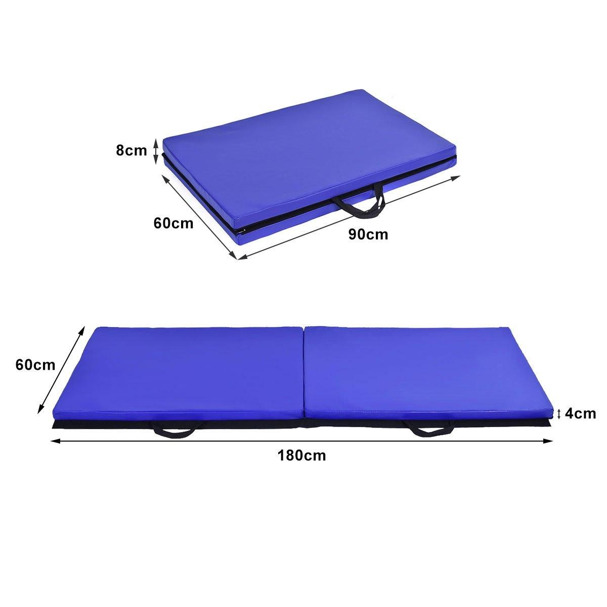 Northix Weichbodenmatte Gymnastikmatte Yogamatte Klappmatte Turnmatte 180x60x4cm -blau