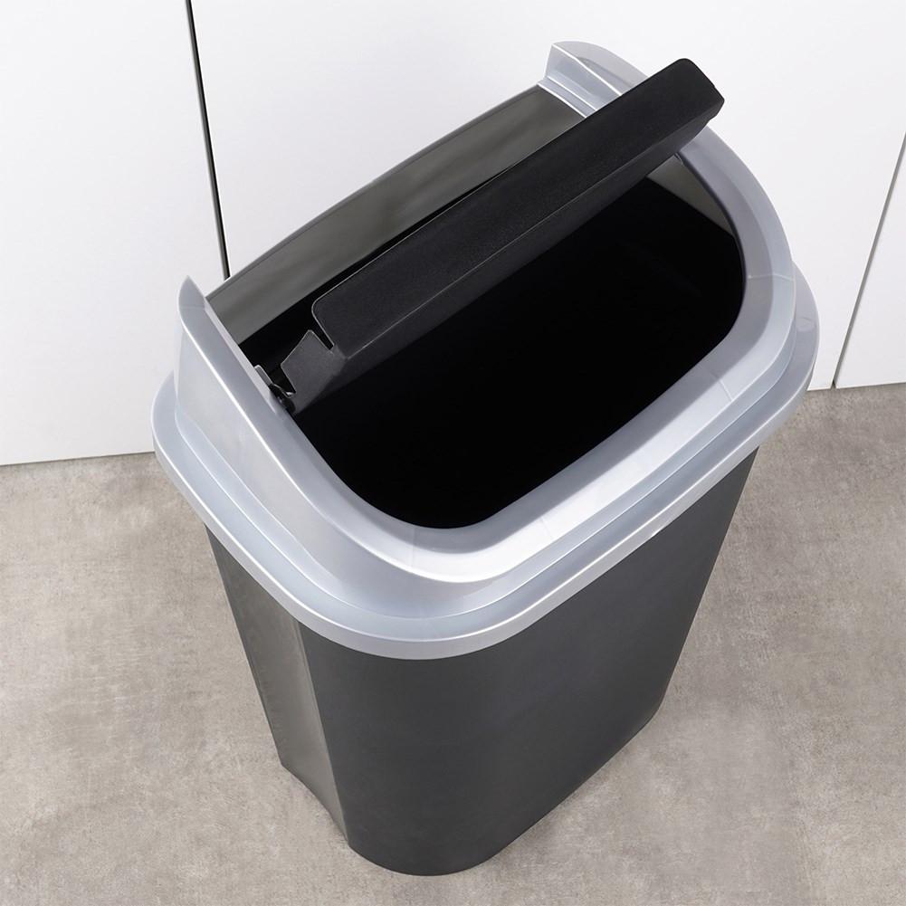 B2X 50-Liter-Mülleimer mit Schwenkdeckel aus strapazierfähigemem Material