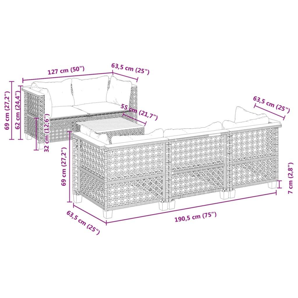 VidaXL Garten sofagarnitur poly-rattan