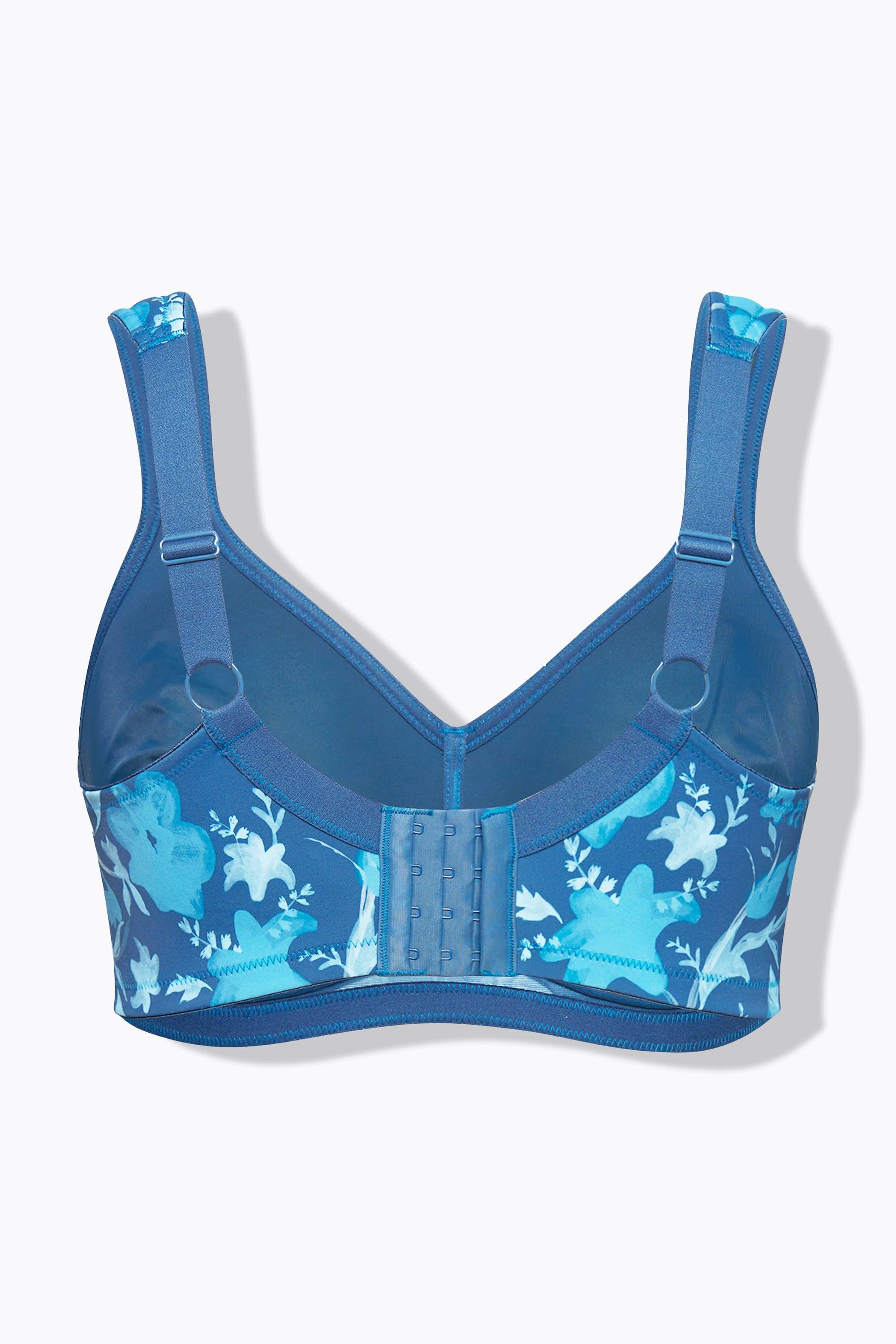 Ulla Popken Mikrofaser-BH, Blüten, ohne Bügel, Cup C - E