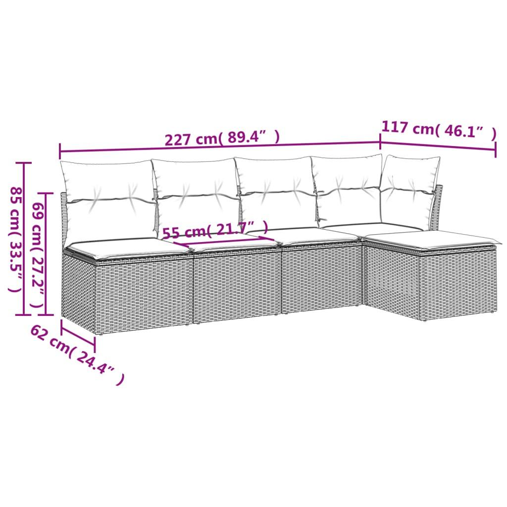 VidaXL Garten sofagarnitur poly-rattan