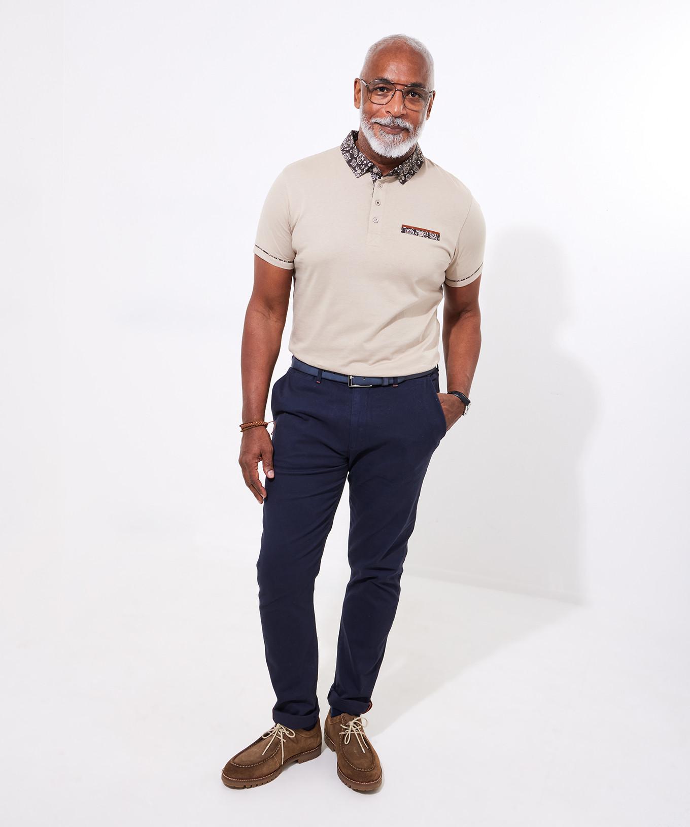 Joe Browns Polohemd mit Blumenmuster Kragen