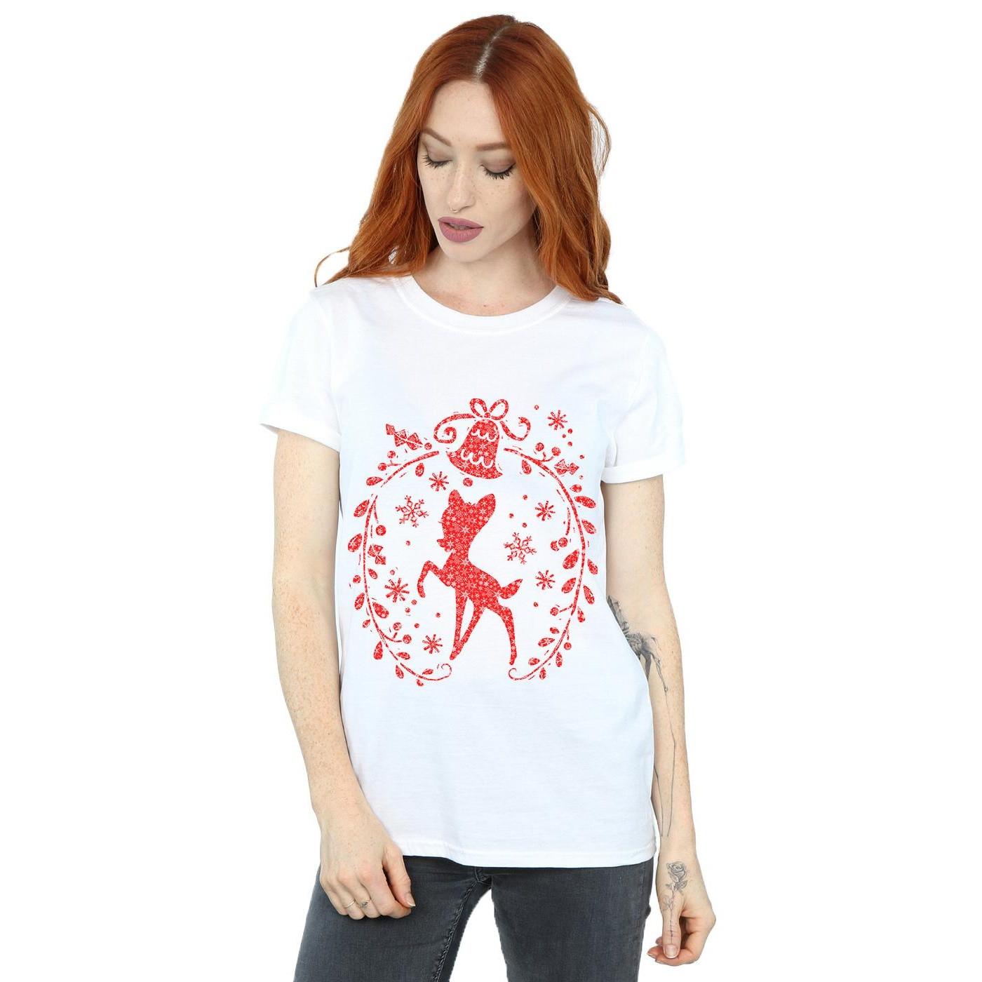 Disney Bambi Weihnachtskranz Print T-Shirt
