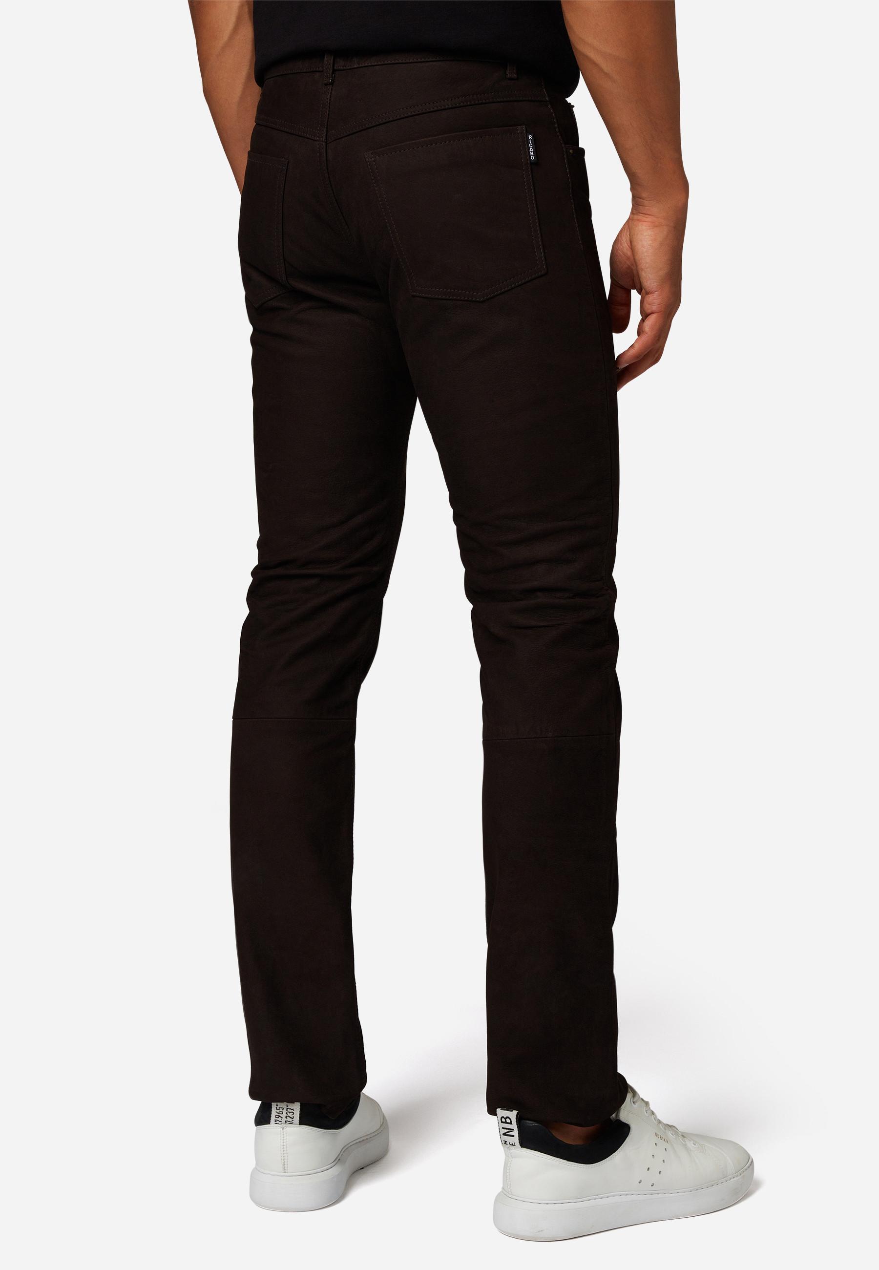 RICANO RT-101 Büffel Nubuk Leder 5-Pocket Straight Leg Hose