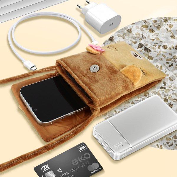 Avizar Handytasche Bärchen Design Braun