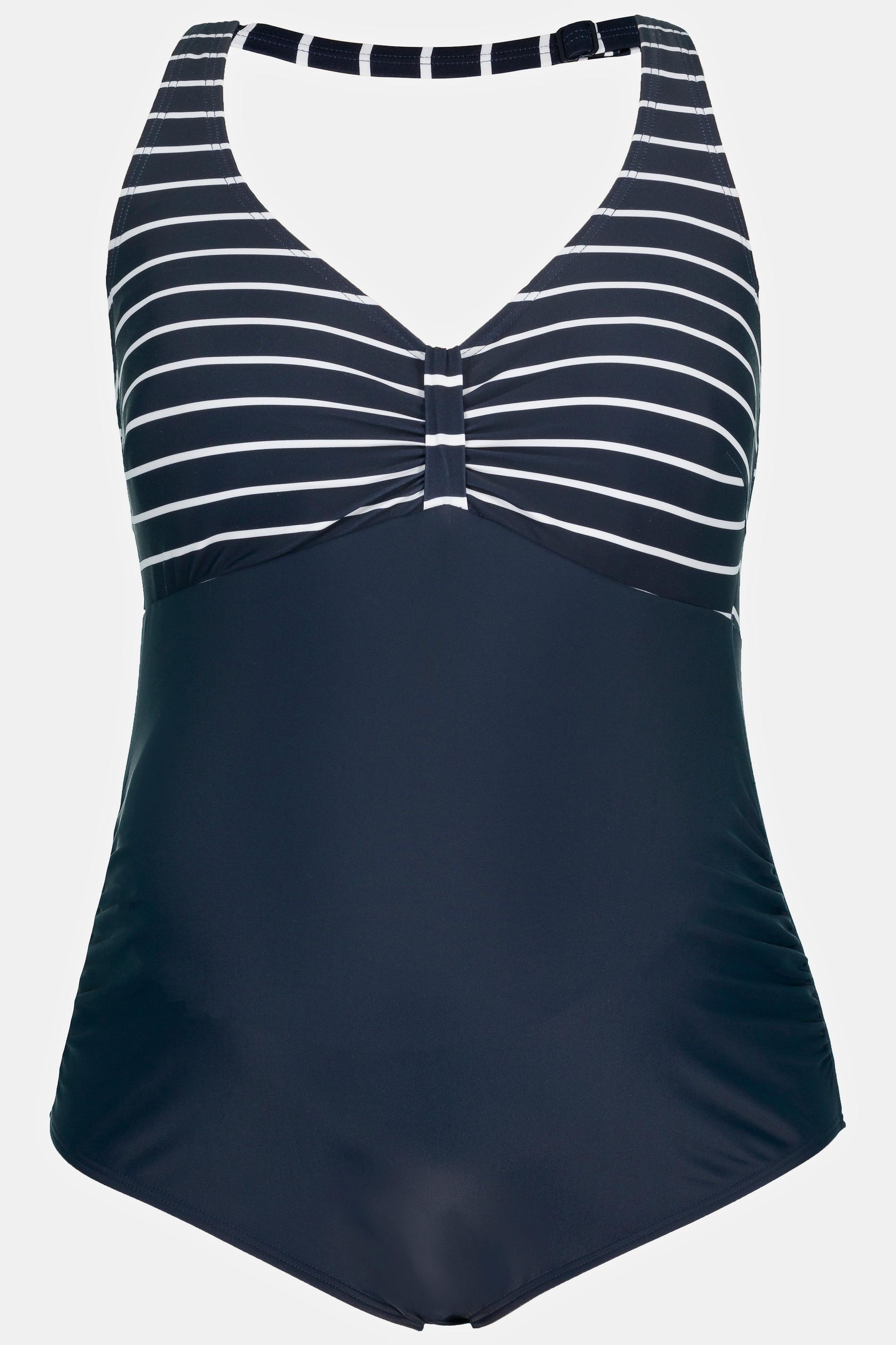 Ulla Popken Bellieva-Badeanzug, Streifen, Umstandsmode, Softcups