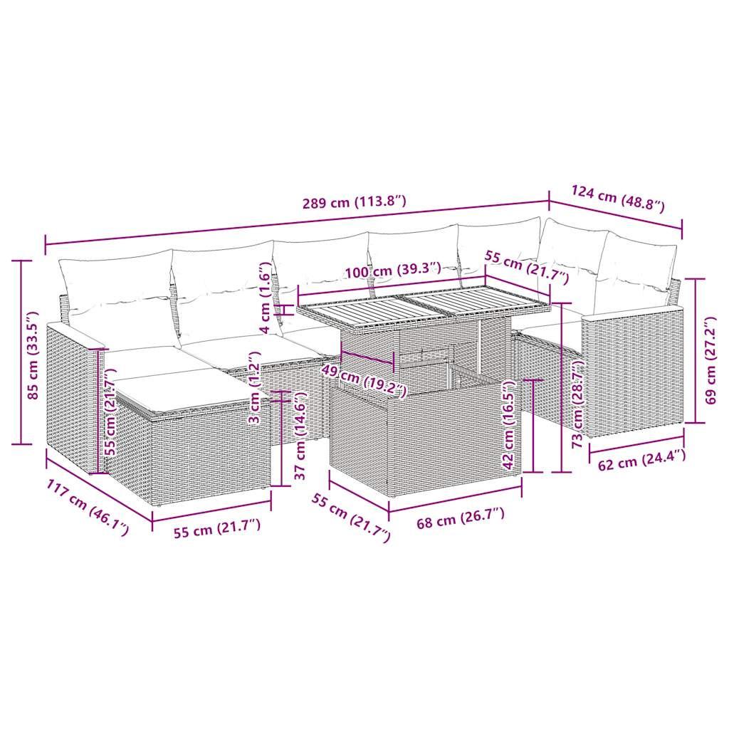VidaXL Garten sofagarnitur poly-rattan