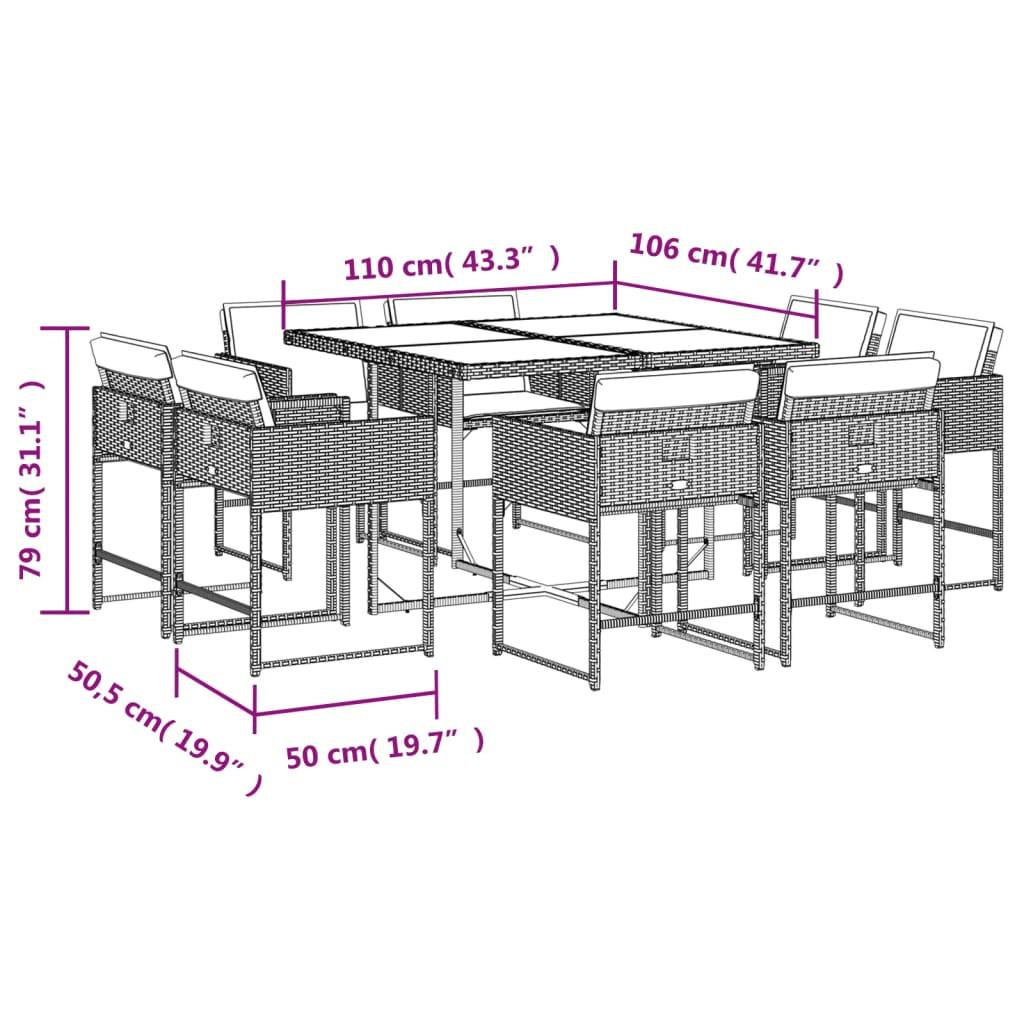 VidaXL Garten essgruppe poly-rattan