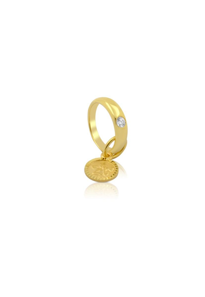 MUAU Schmuck Anhänger Taufring Gelbgold 750 Brillant 0.03ct.