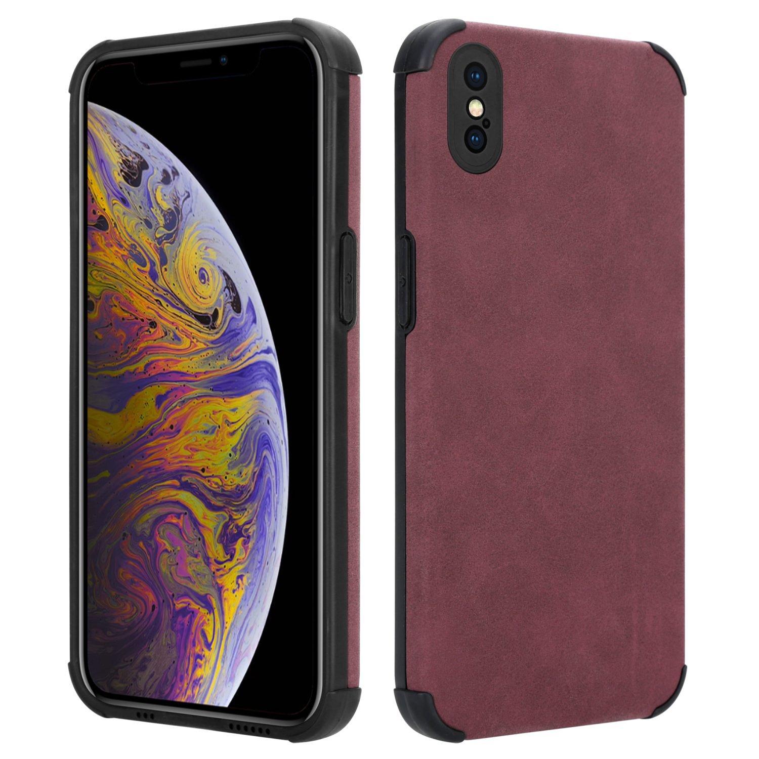 Cadorabo Hülle für Apple iPhone X XS mit Kunst-Wildleder Rückseite