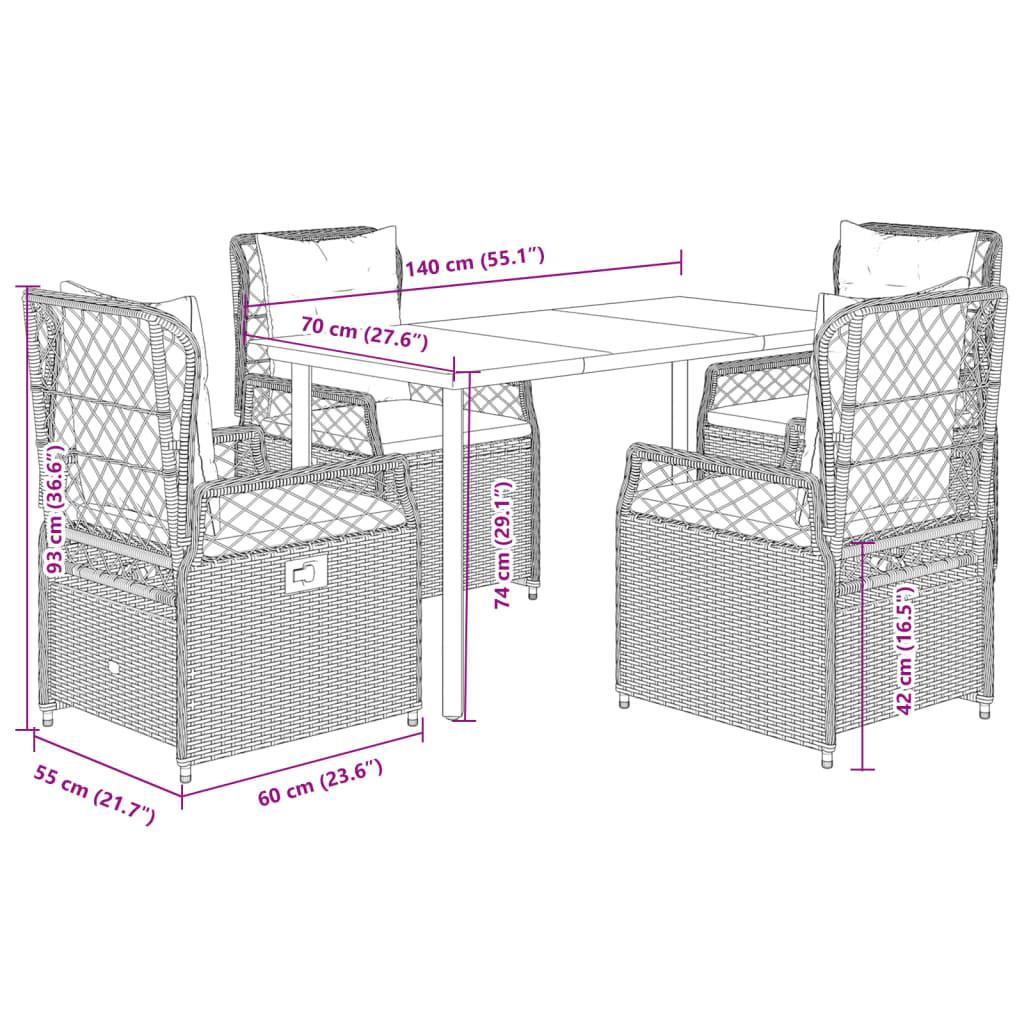 VidaXL Garten essgruppe poly-rattan
