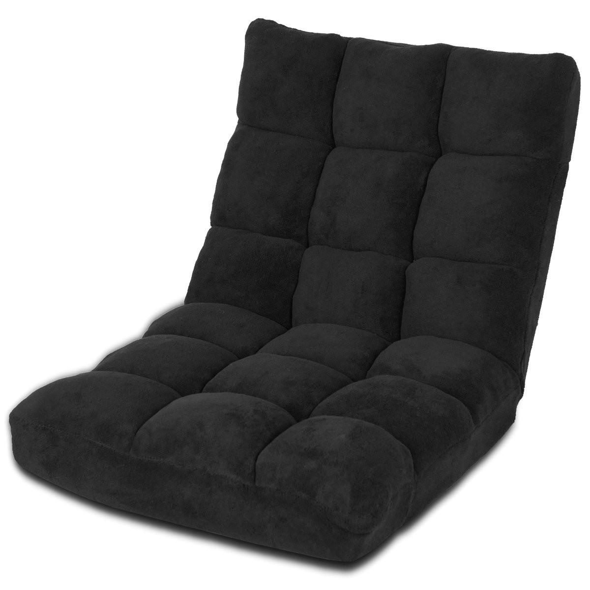 B2X Bodenstuhl Faltbares Lazy Sofa Faul Tatami Bodenkissen Schwarz/Grau/Kaffeebraun-Schwarz
