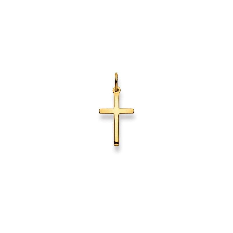 MUAU Schmuck Anhänger Kreuz Gelbgold 750, 21x10mm
