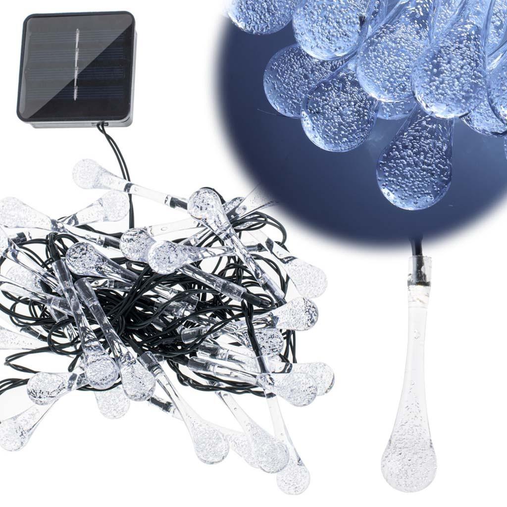 Pricenet Solar-Eiszapfen-Gartenbeleuchtung, 6,5 m, 30 LEDs, kaltweiß