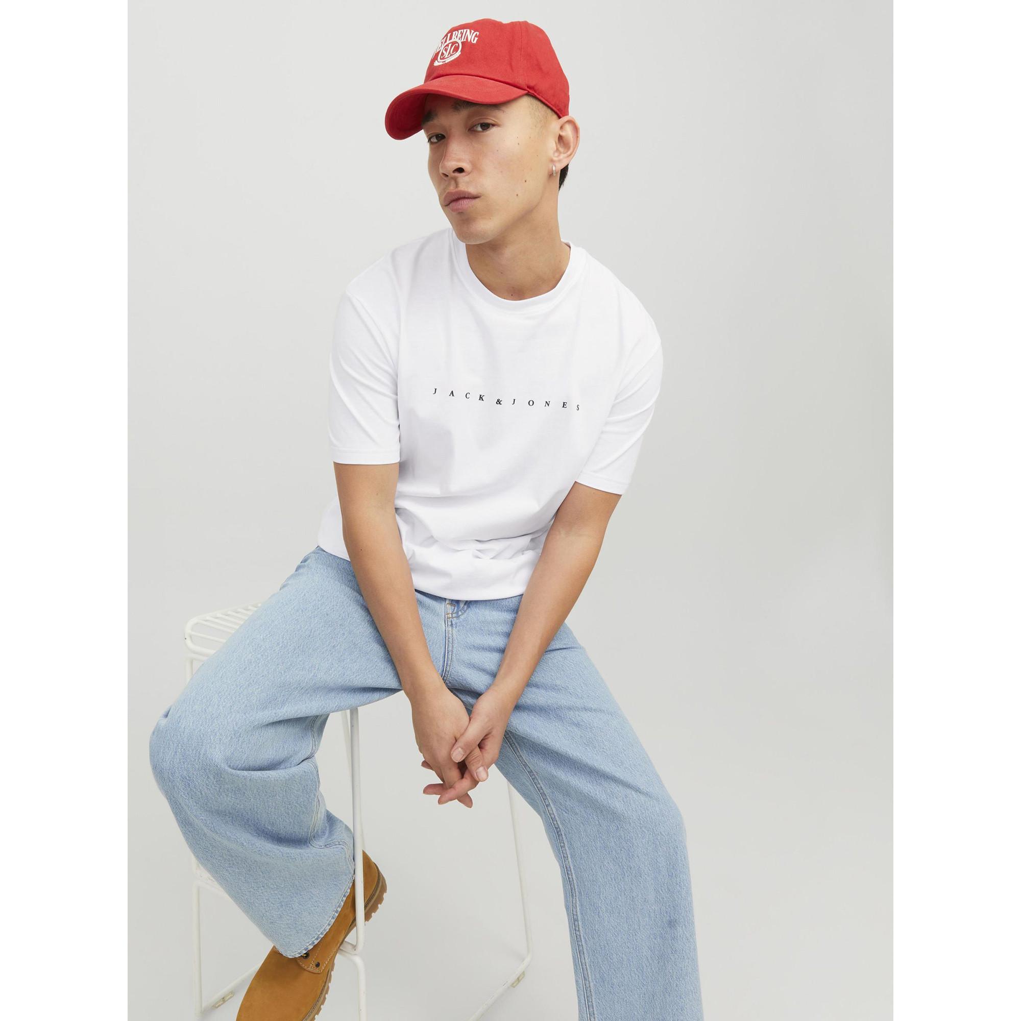 JACK & JONES JJE Star T-Shirt mit Pigmentprint