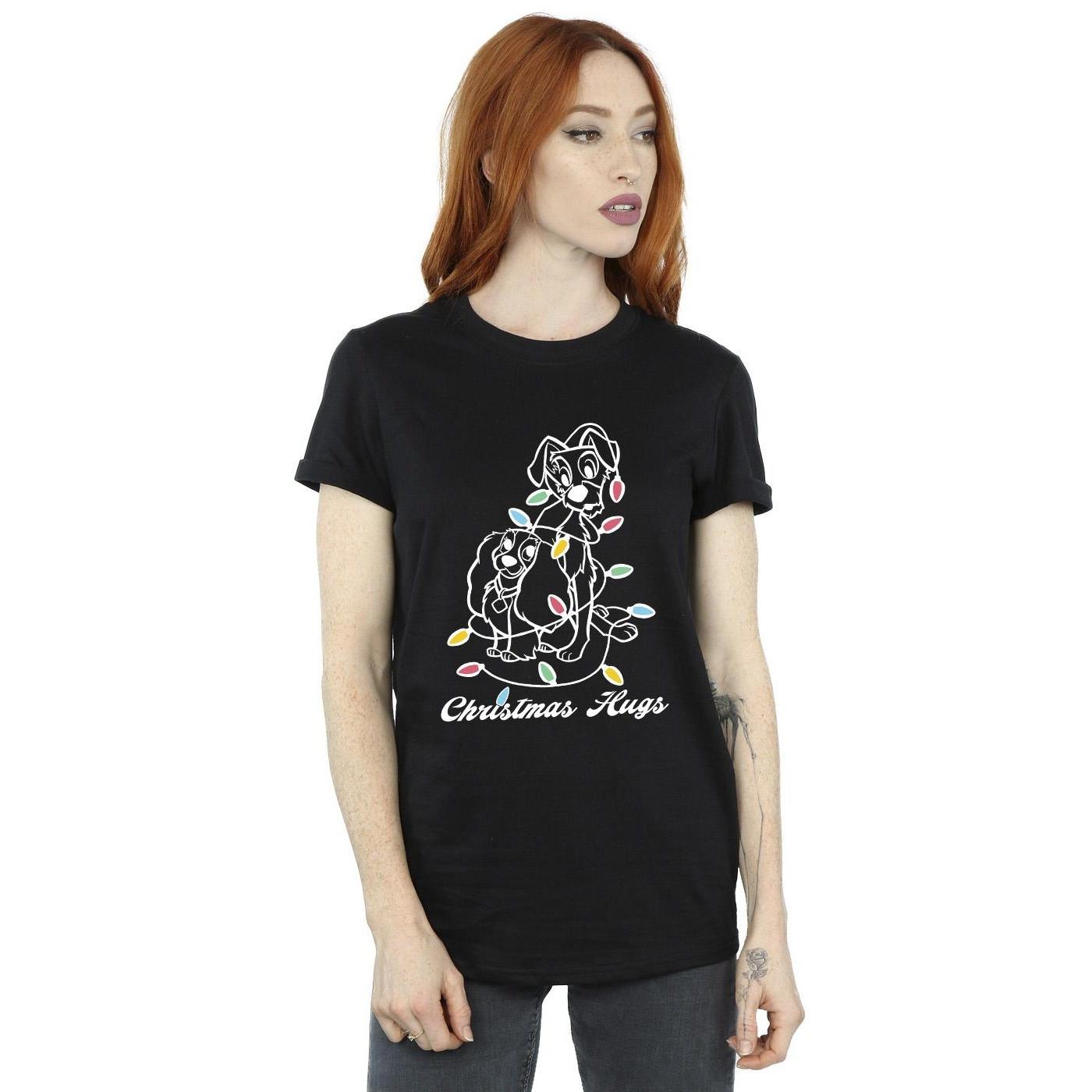 Disney Lady And The Tramp Christmas Hugs T-Shirt