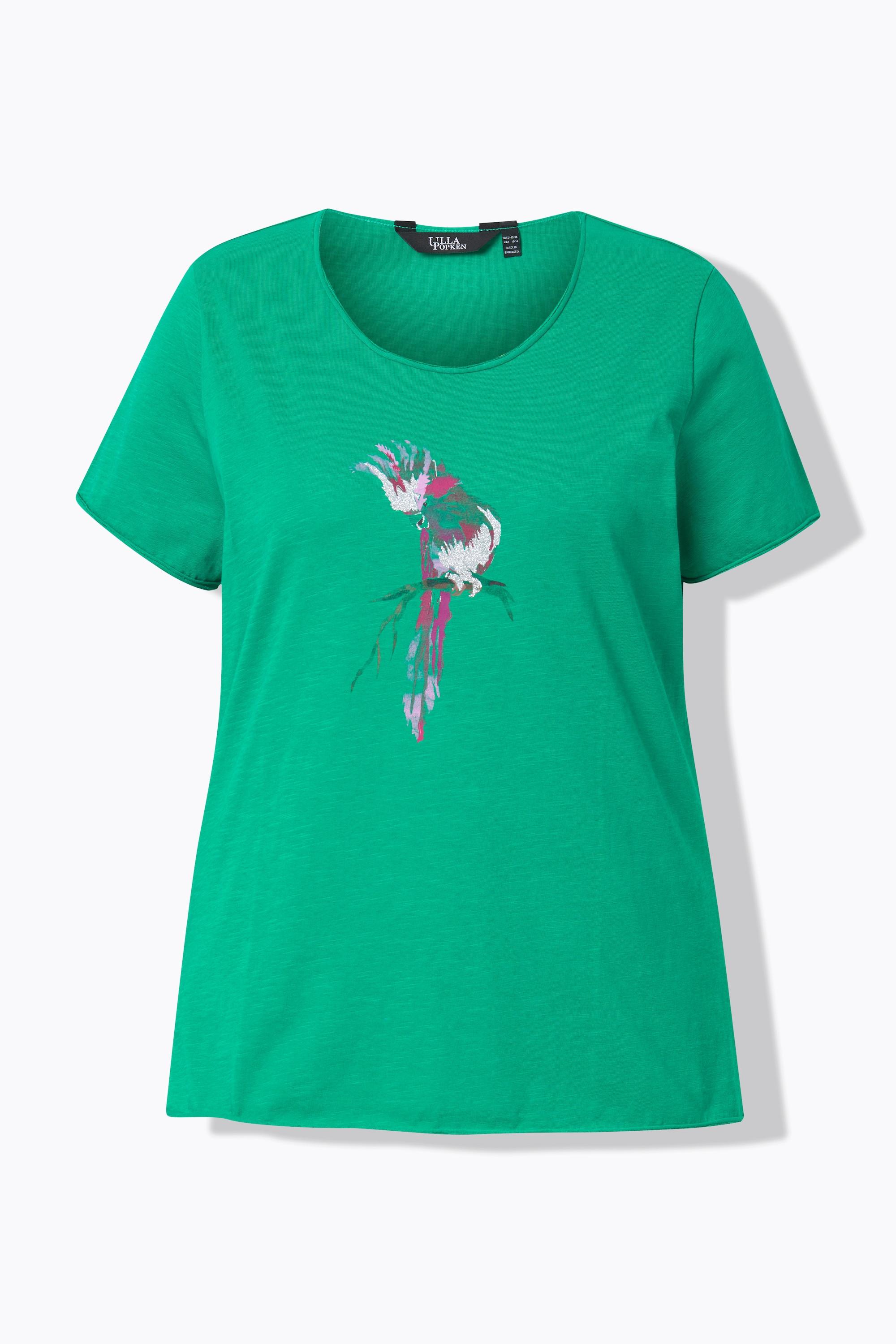 Ulla Popken Classic Papagei Print Rundhals Halbarm T-Shirt