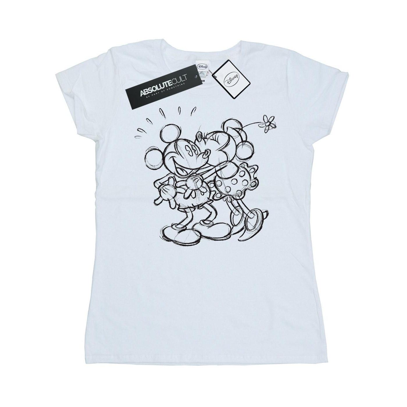 Disney Mickey und Minnie Sketch Print T-Shirt