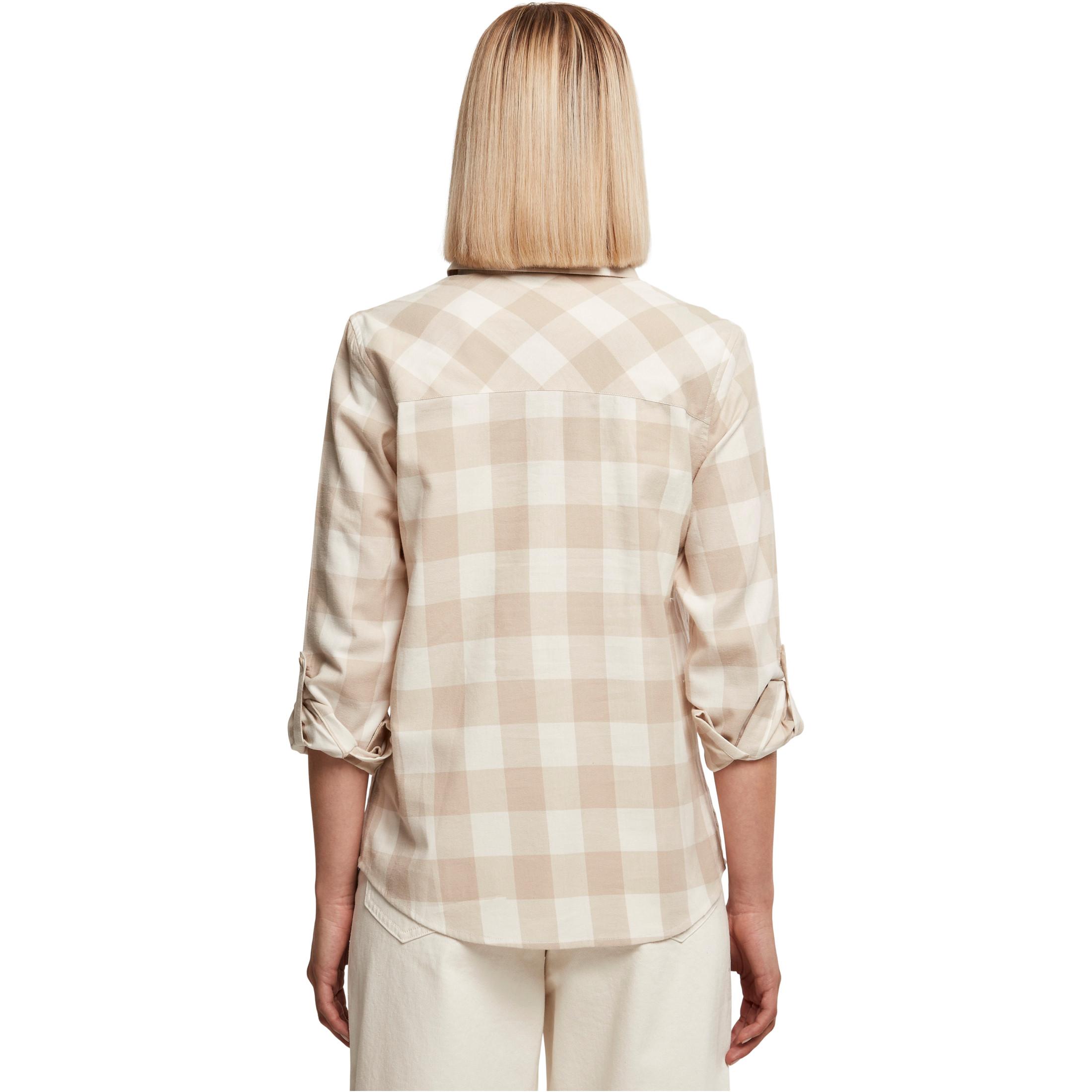 URBAN CLASSICS karierte flanellhemd für frauen urban claic turnup
