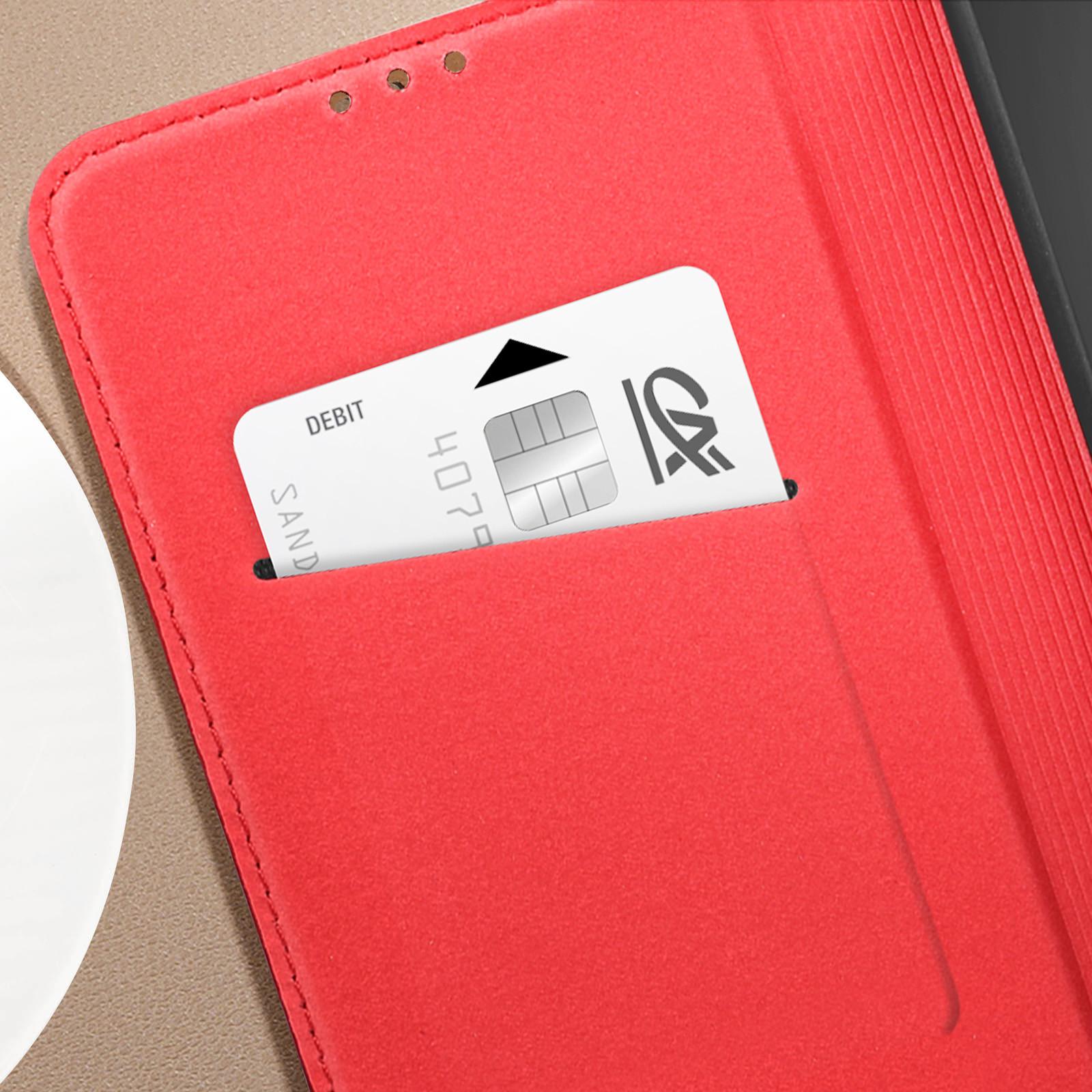 Avizar Samsung Galaxy A25 5G Lederhülle Rot
