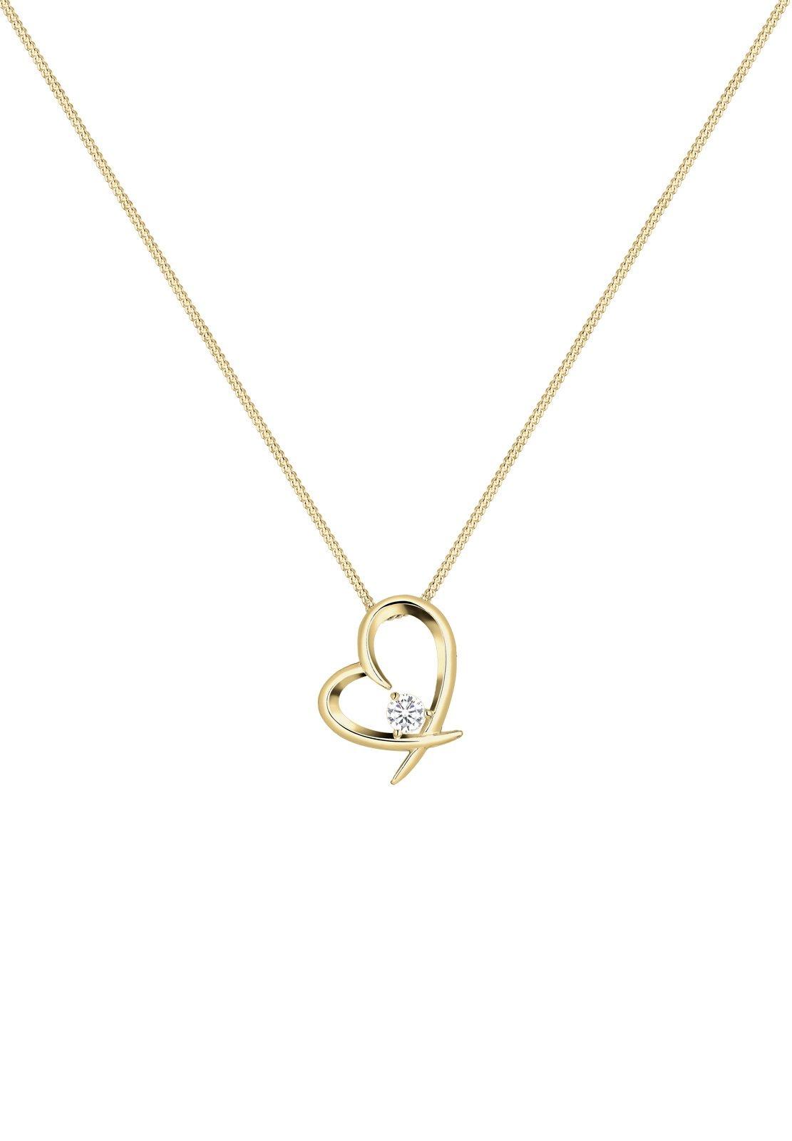 Elli Halskette Herz Geschwungen Zirkonia