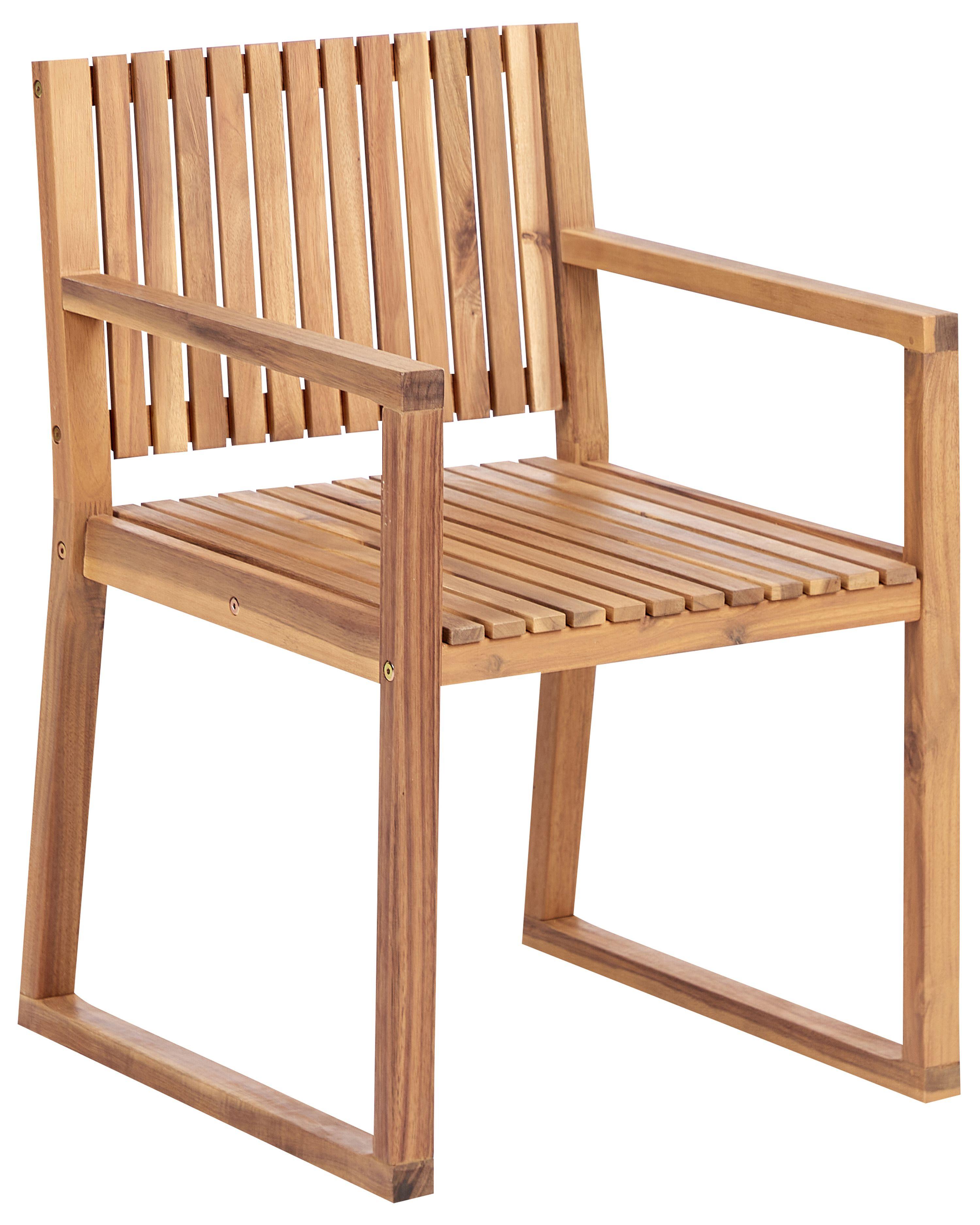 Beliani Set mit 2 Stühlen und Sitzkissen aus FSC® zertifiziertes Akazienholz Klassisch SASSARI PREMIUM