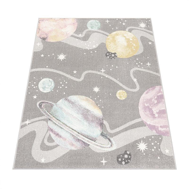 Paco Home Kinderteppich Weltall Universum Hell