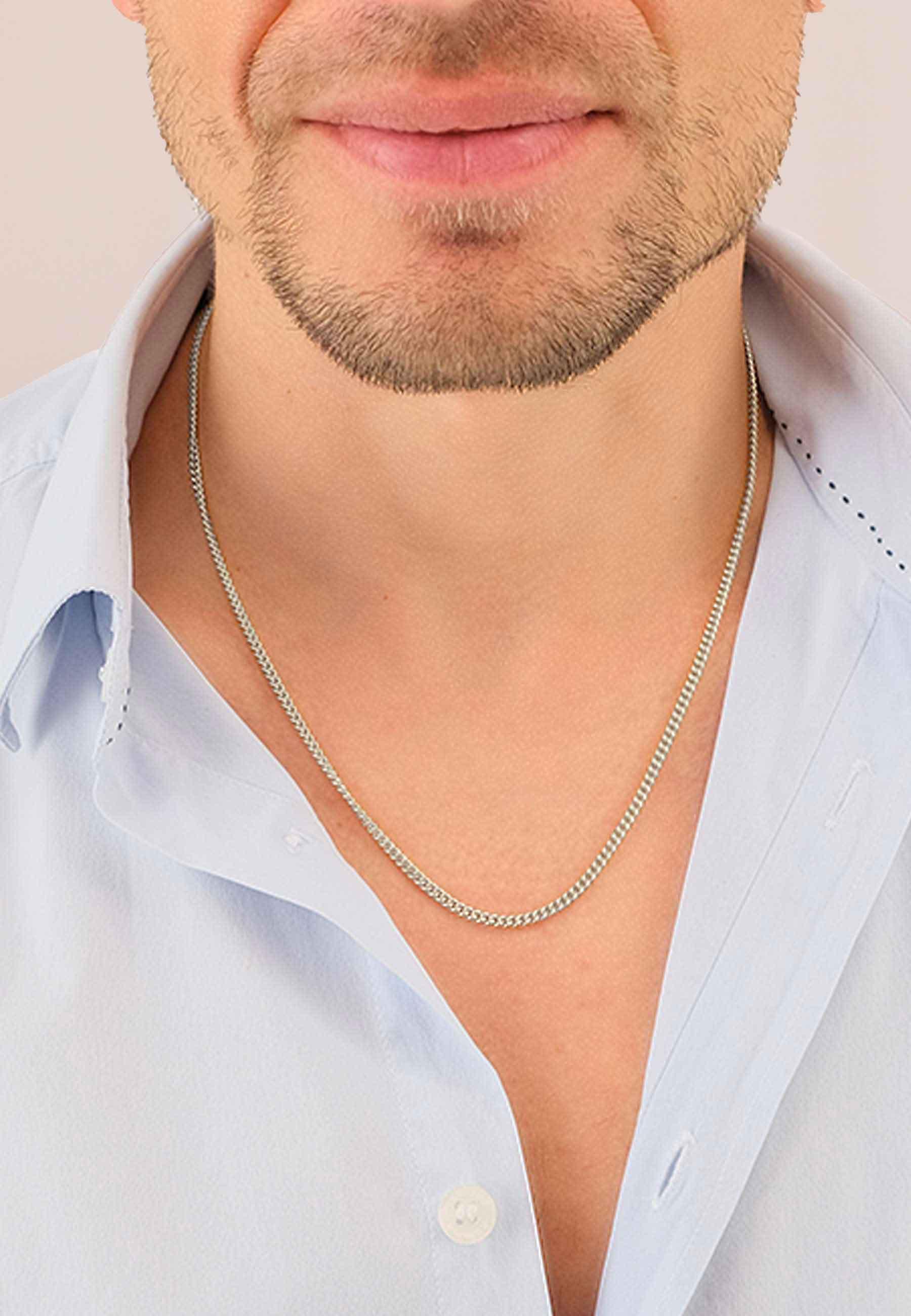 MUAU Schmuck Collier Panzer Weissgold 750, 2.7mm, 42cm