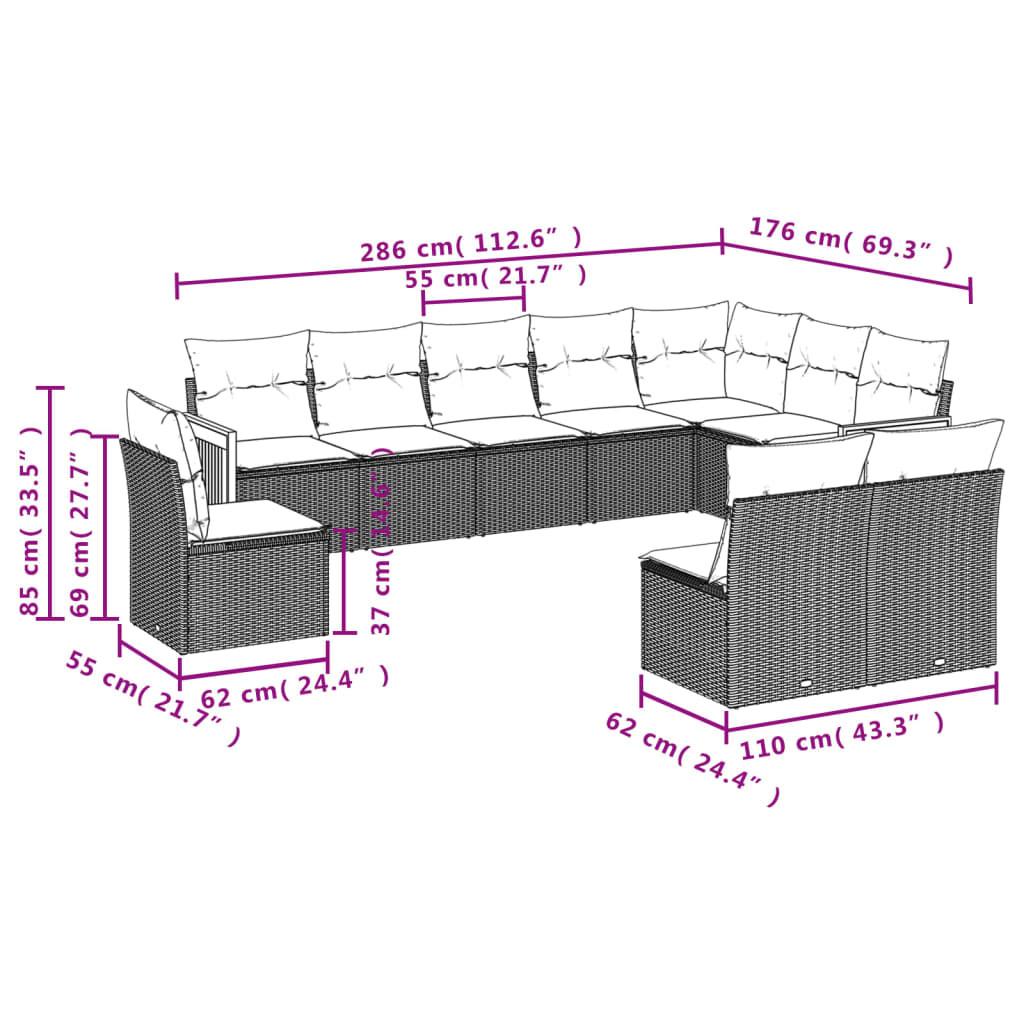 VidaXL Garten sofagarnitur poly-rattan