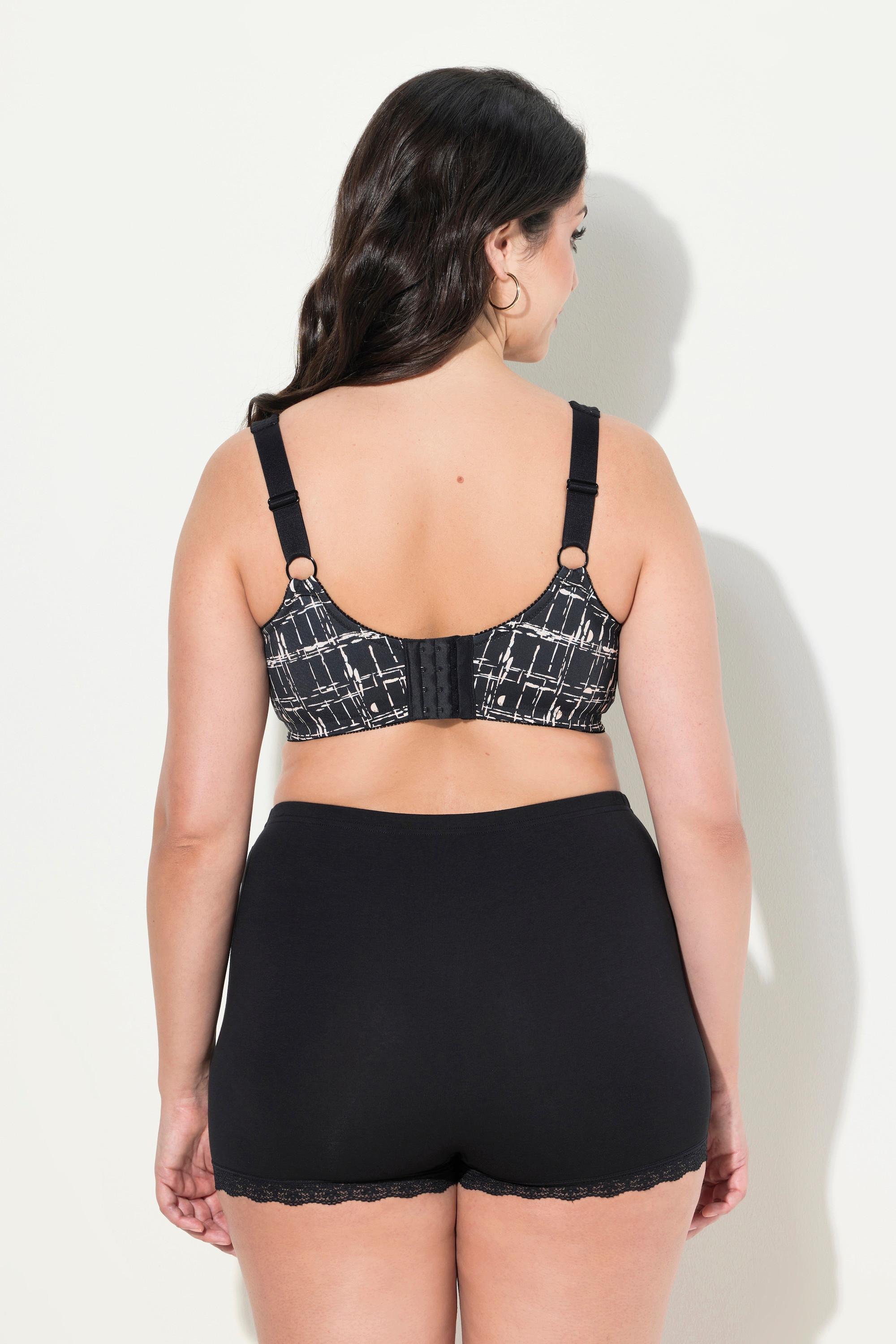 Ulla Popken Entlastungs-BH, grafischer Druck, ohne Bügel, Cup C - F