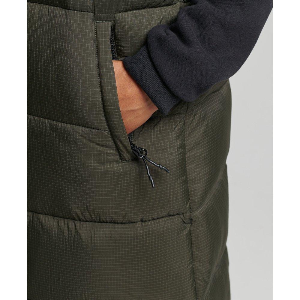 Superdry lange ärmellose daunenjacke mit kapuze ripstop