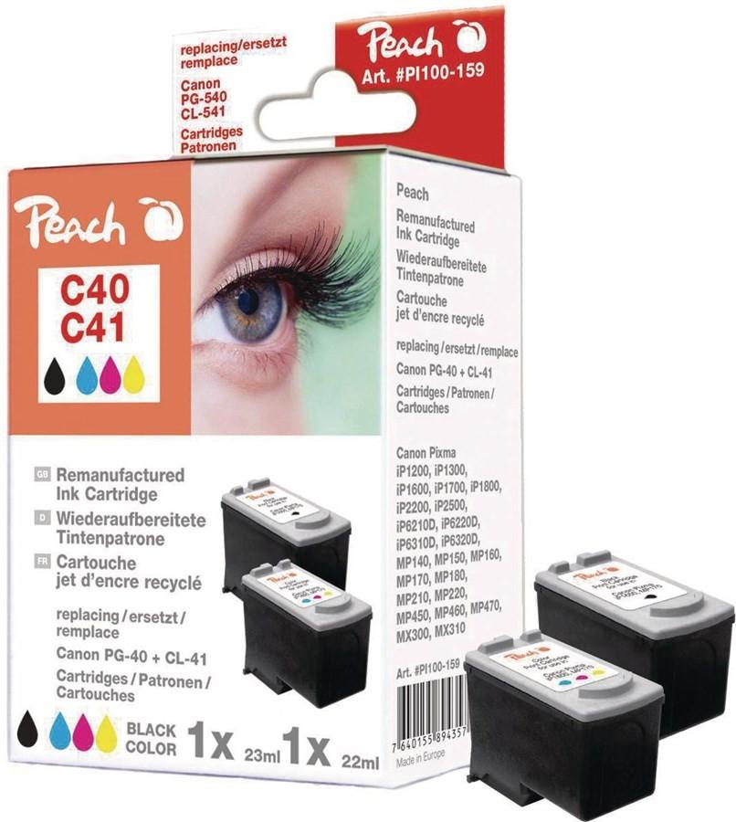 Peach Tintenset Canon PG-40 CL-41 BK, C, M, Y