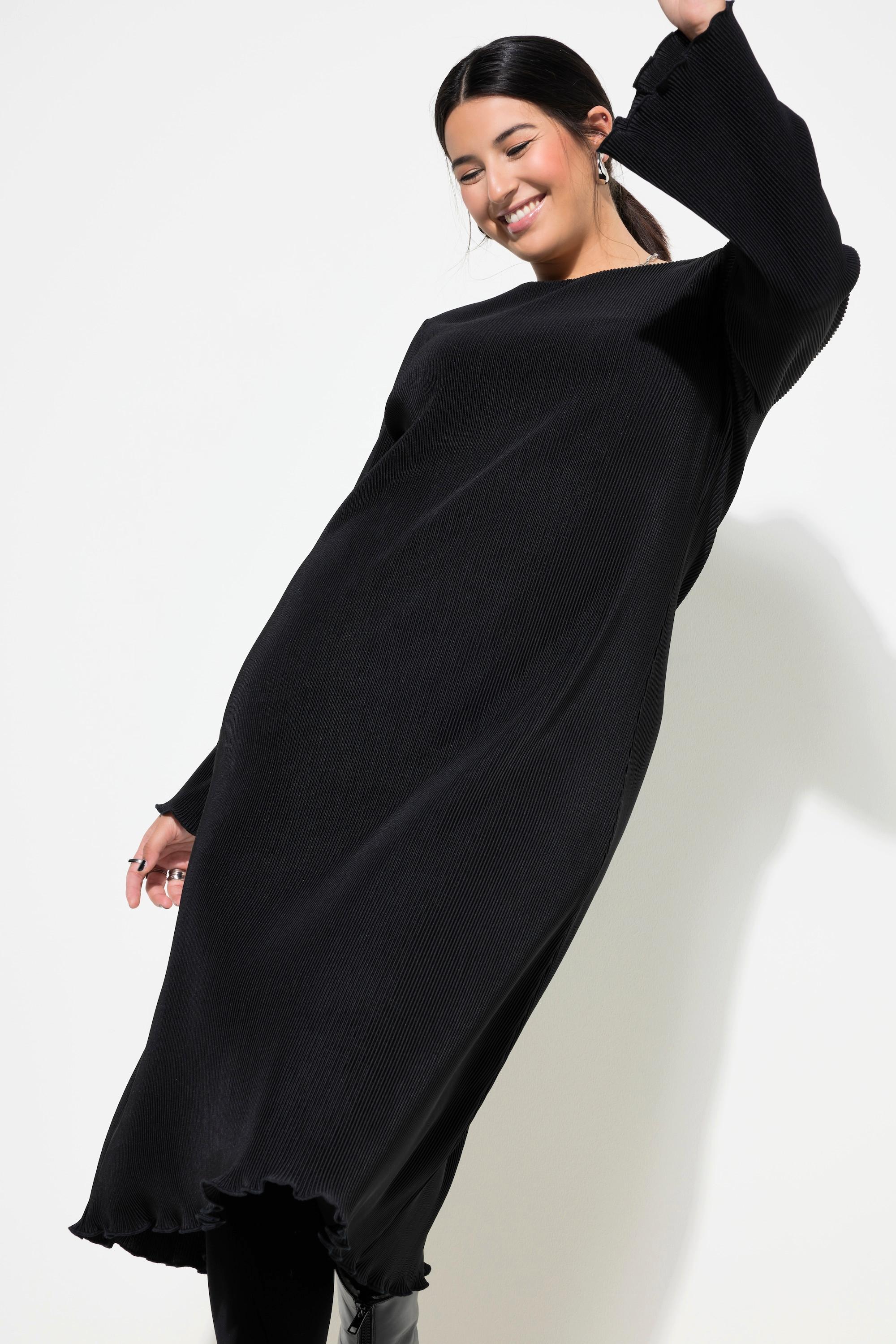 Studio Untold Plissee Midikleid Slim Shape Langarm