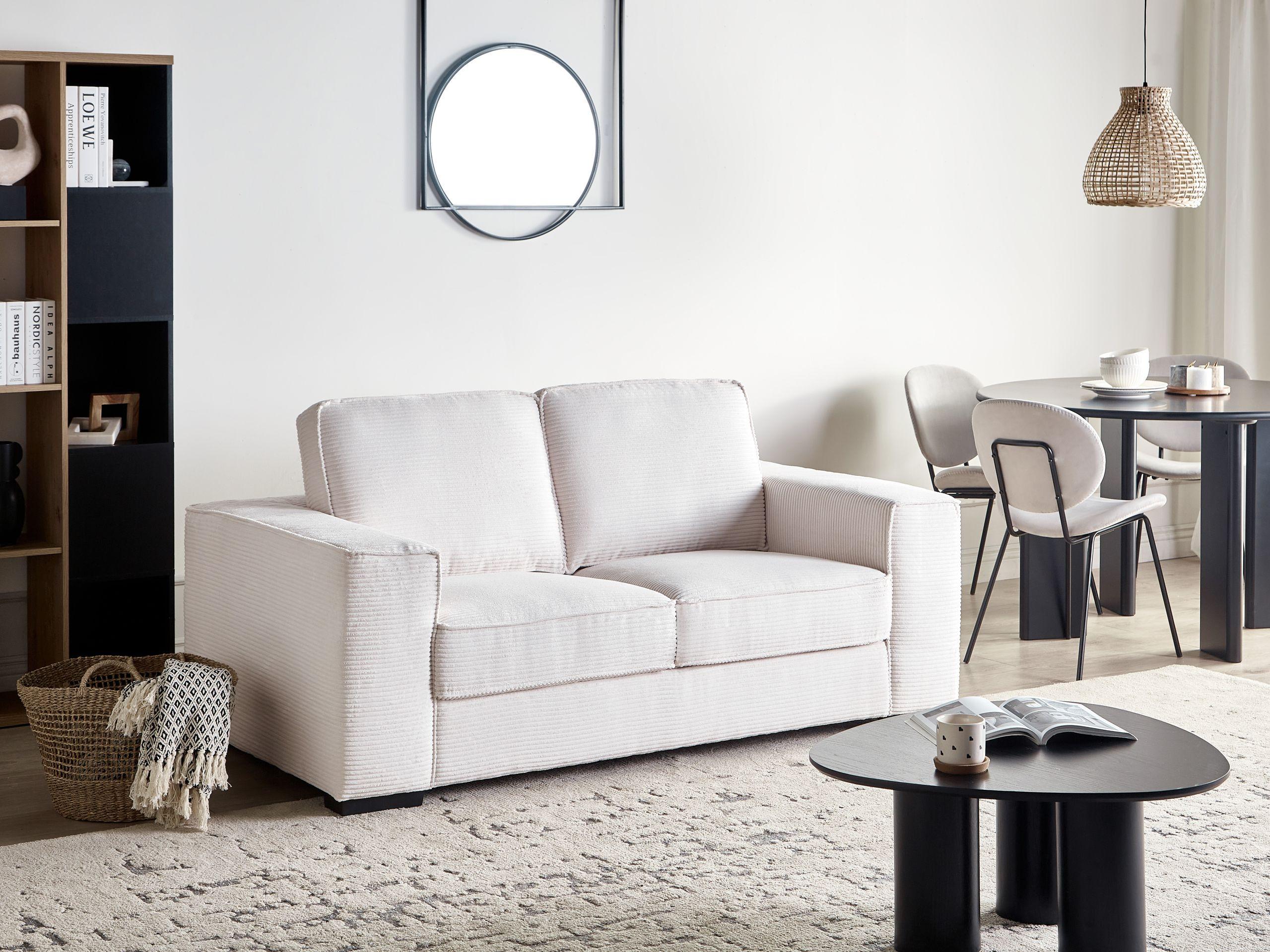 Beliani 2 Sitzer Sofa aus Cord Landhausstil VIKRAN