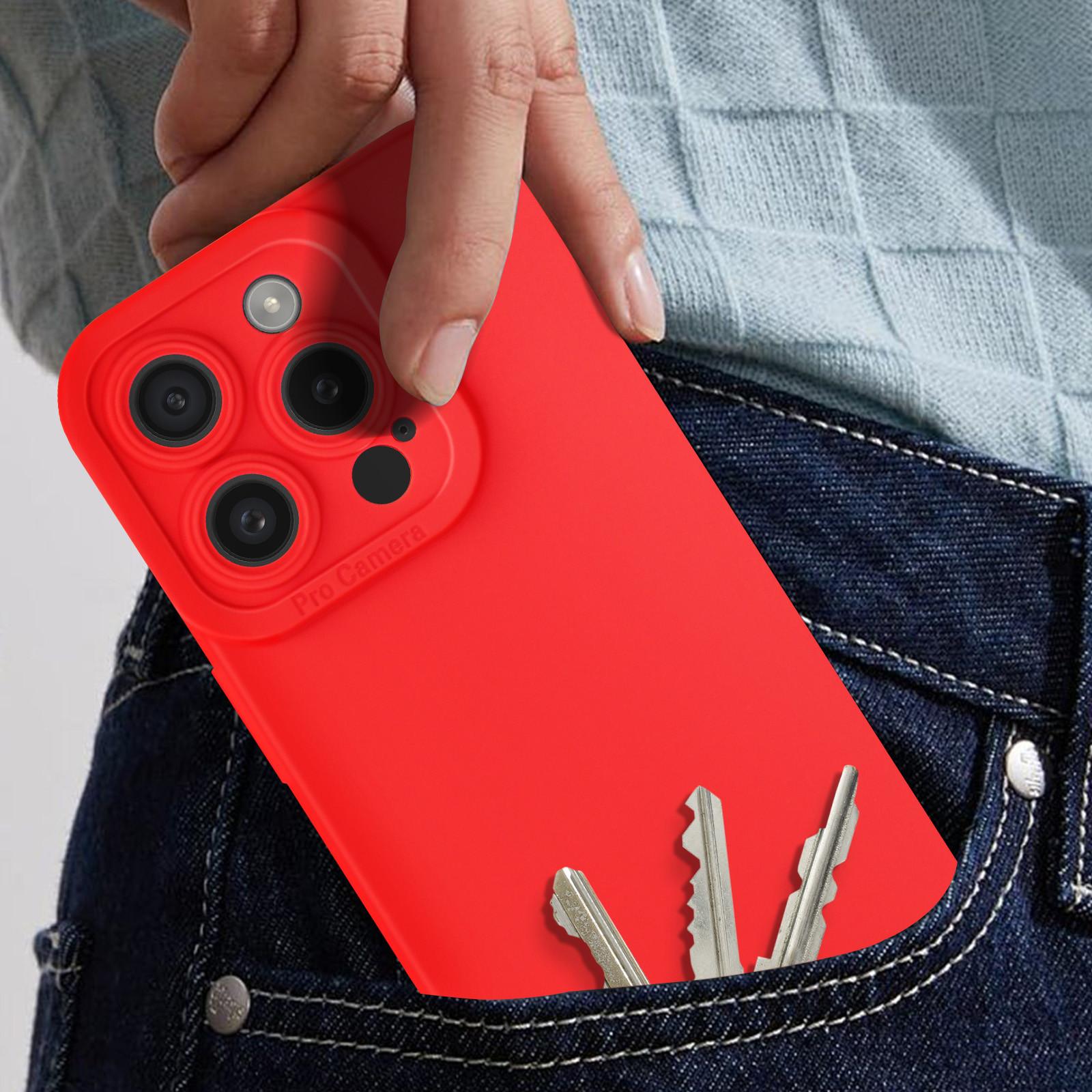 Avizar Weiche Hülle Apple iPhone 15 Pro Rot