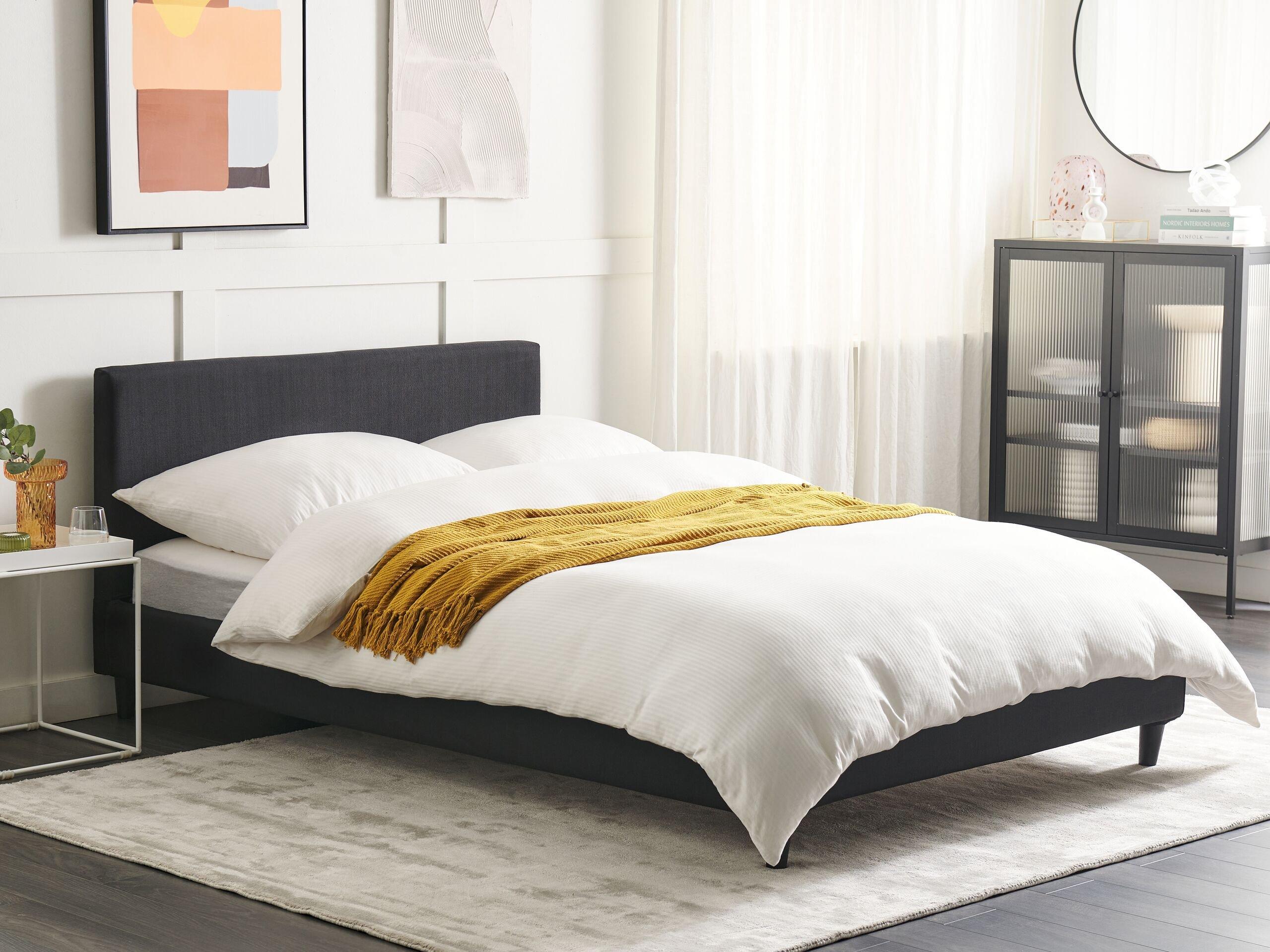 Beliani Bett mit Lattenrost aus Polyester Modern FITOU