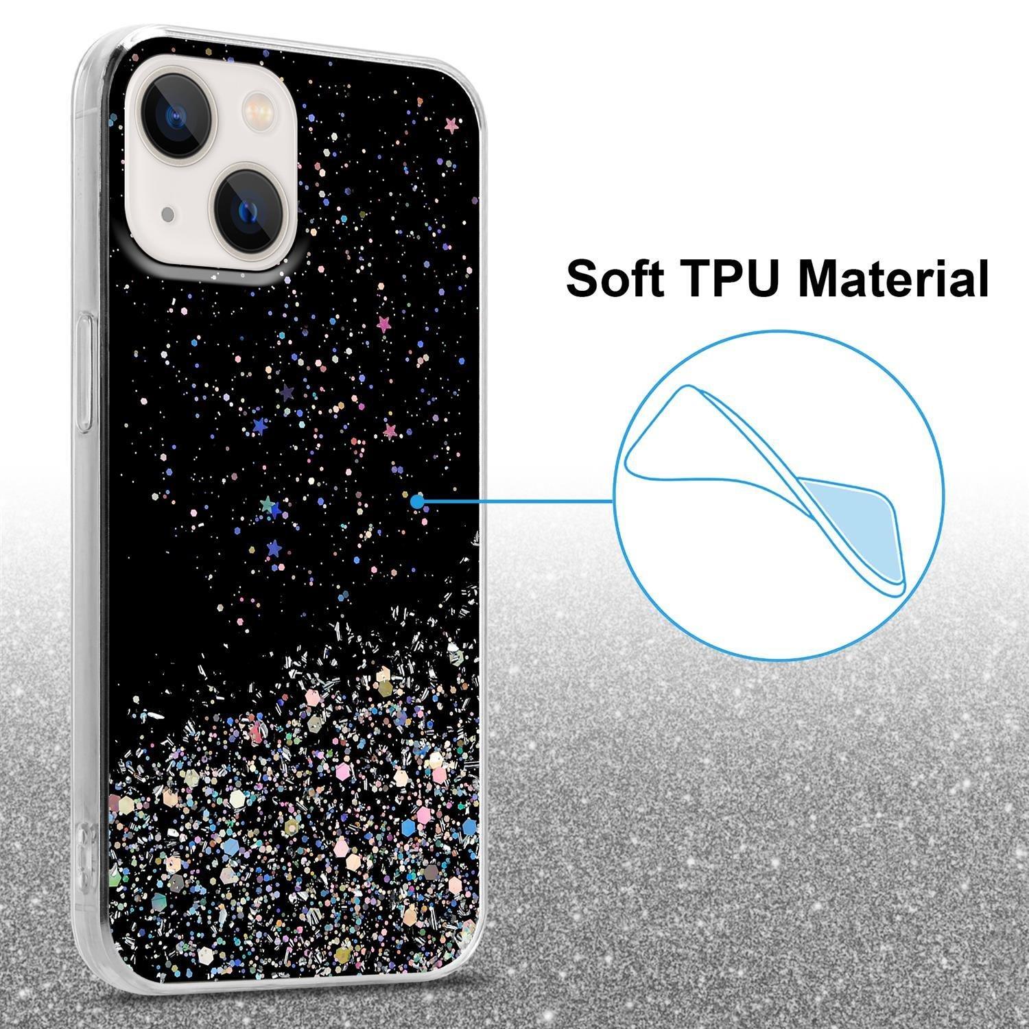 Cadorabo Hülle für Apple iPhone 13 TPU Silikon mit funkelnden Glitter