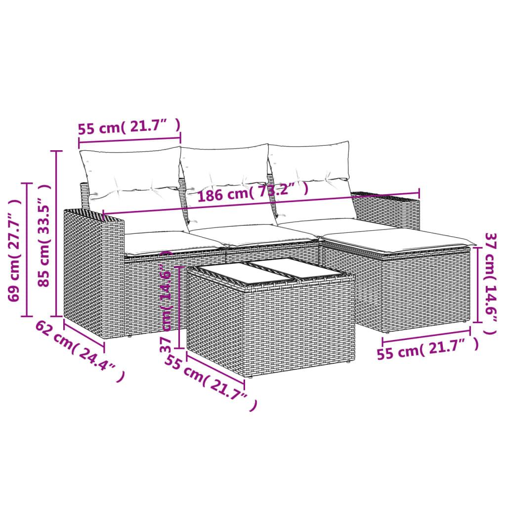VidaXL Garten sofagarnitur poly-rattan