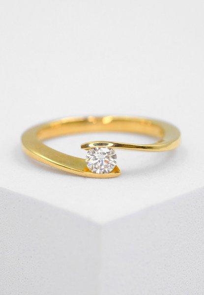 MUAU Schmuck Solitaire Ring Diamant 0.25ct. Gelbgold 750