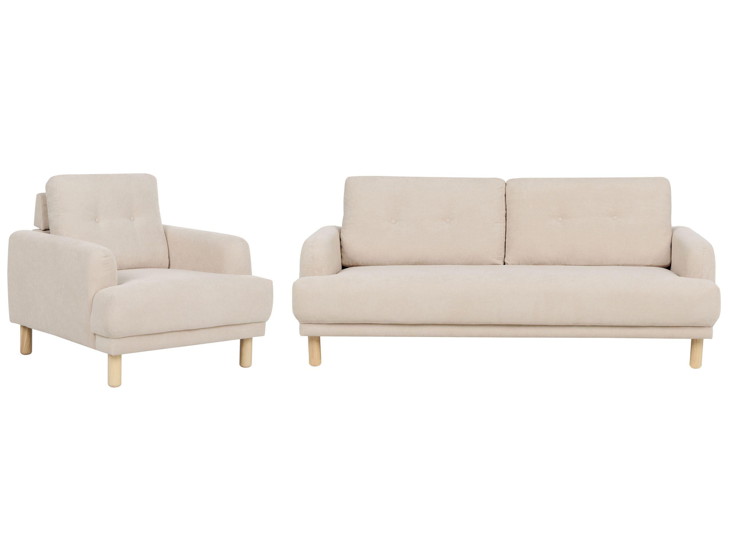 Beliani Wohnzimmer Set aus Cord Retro TUVE