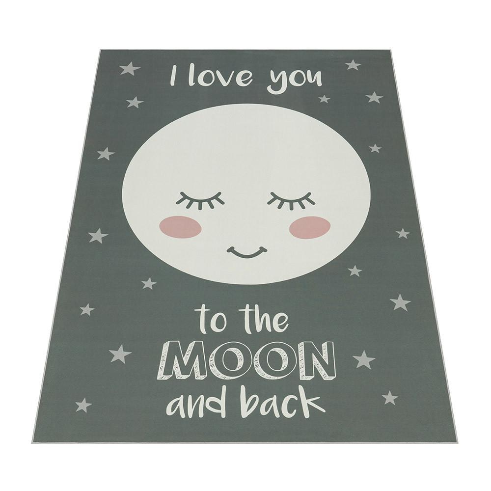 Paco Home Kinderteppich Unisex Mond Mit Spruch