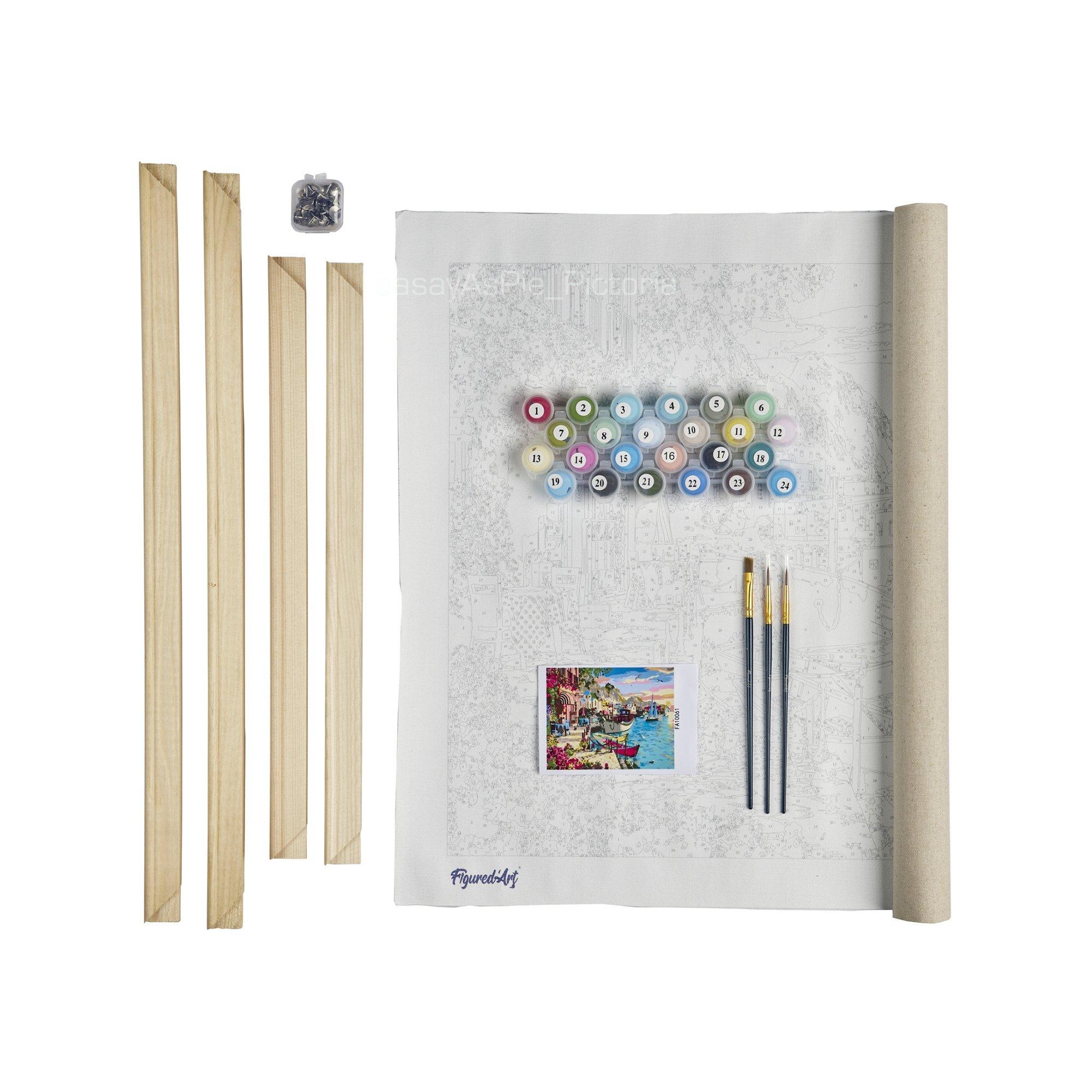 Figured'Art Malen nach Zahlen Elch und Nordlicht