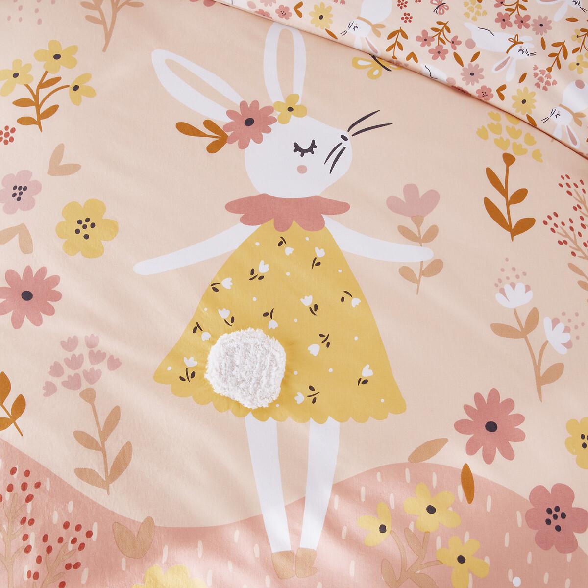 La Redoute Intérieurs Duvetbezug Lapin fleuri aus Bio-Baumwolle