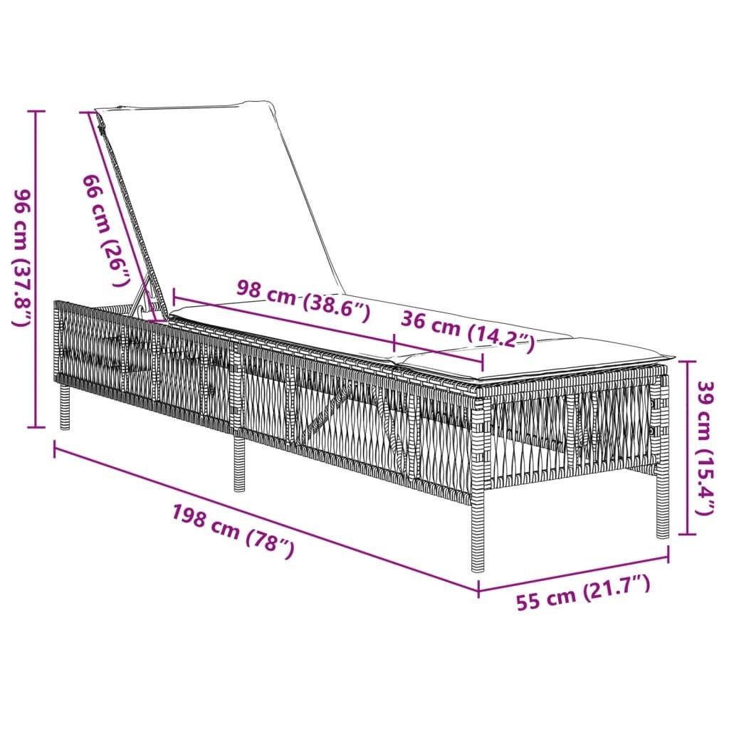 VidaXL Sonnenliege poly-rattan