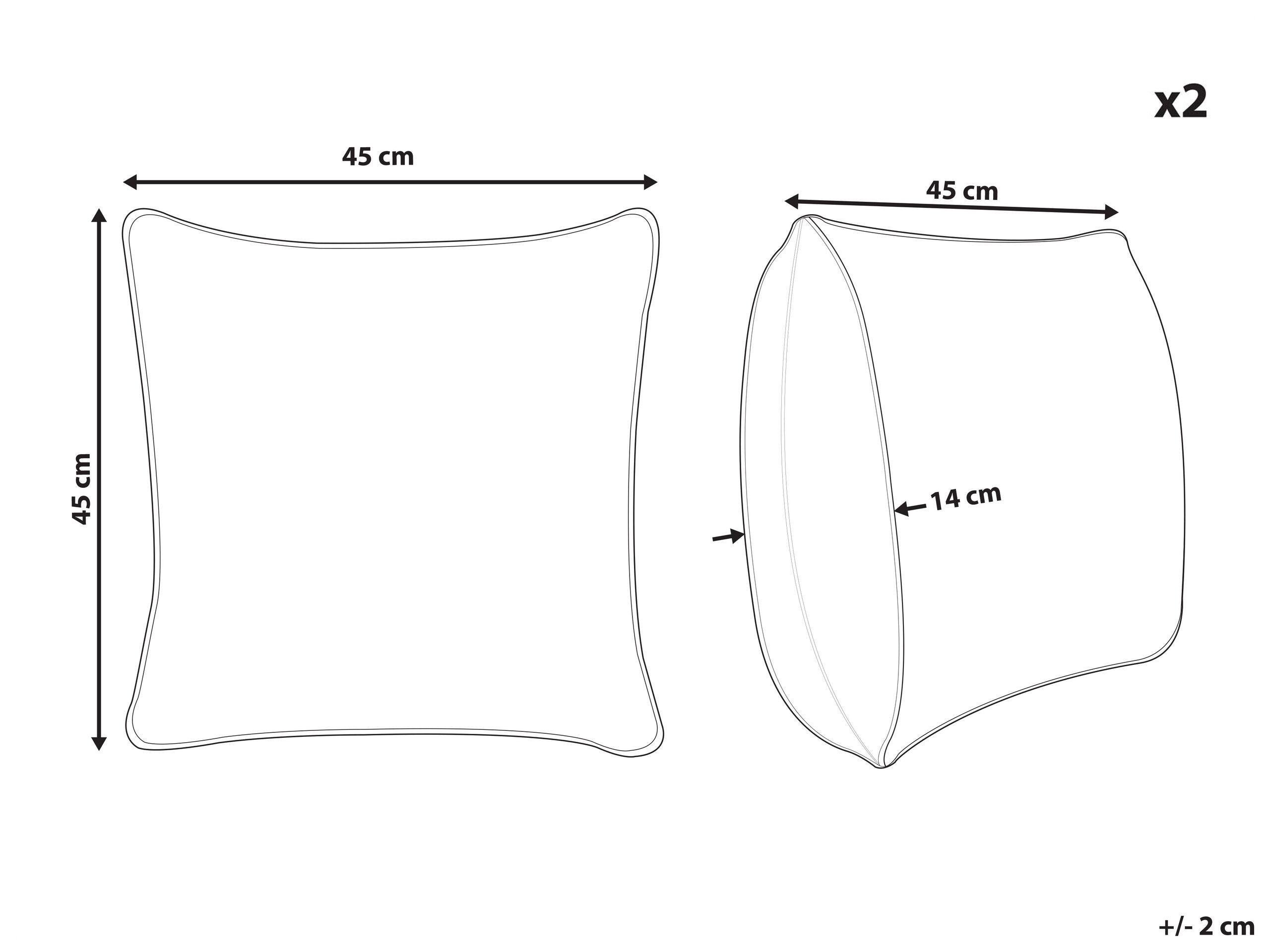 Beliani Dekokissen 2er Set aus Polyester Boho OXALIS