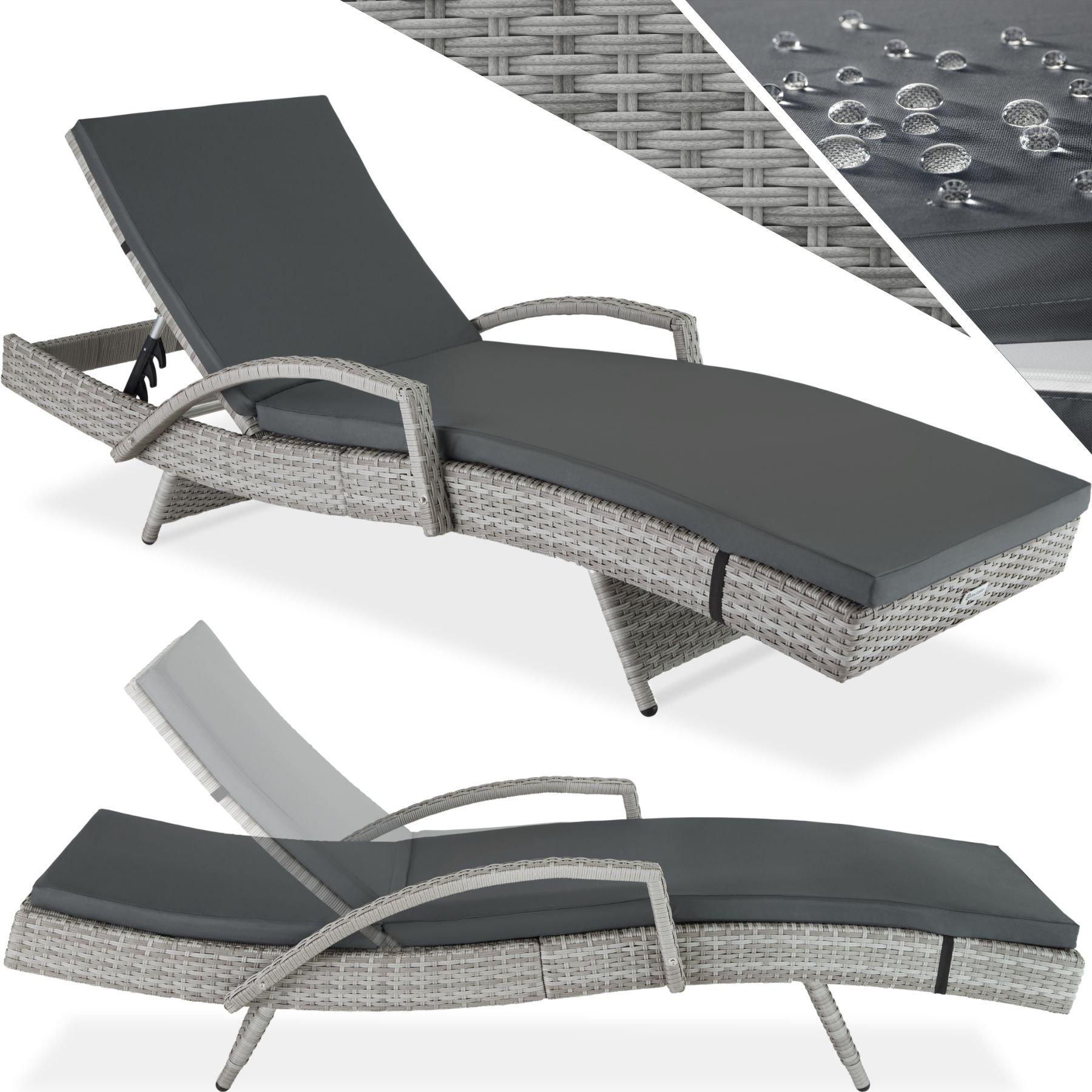 Tectake Aluminium Rattan Sonnenliege Océane