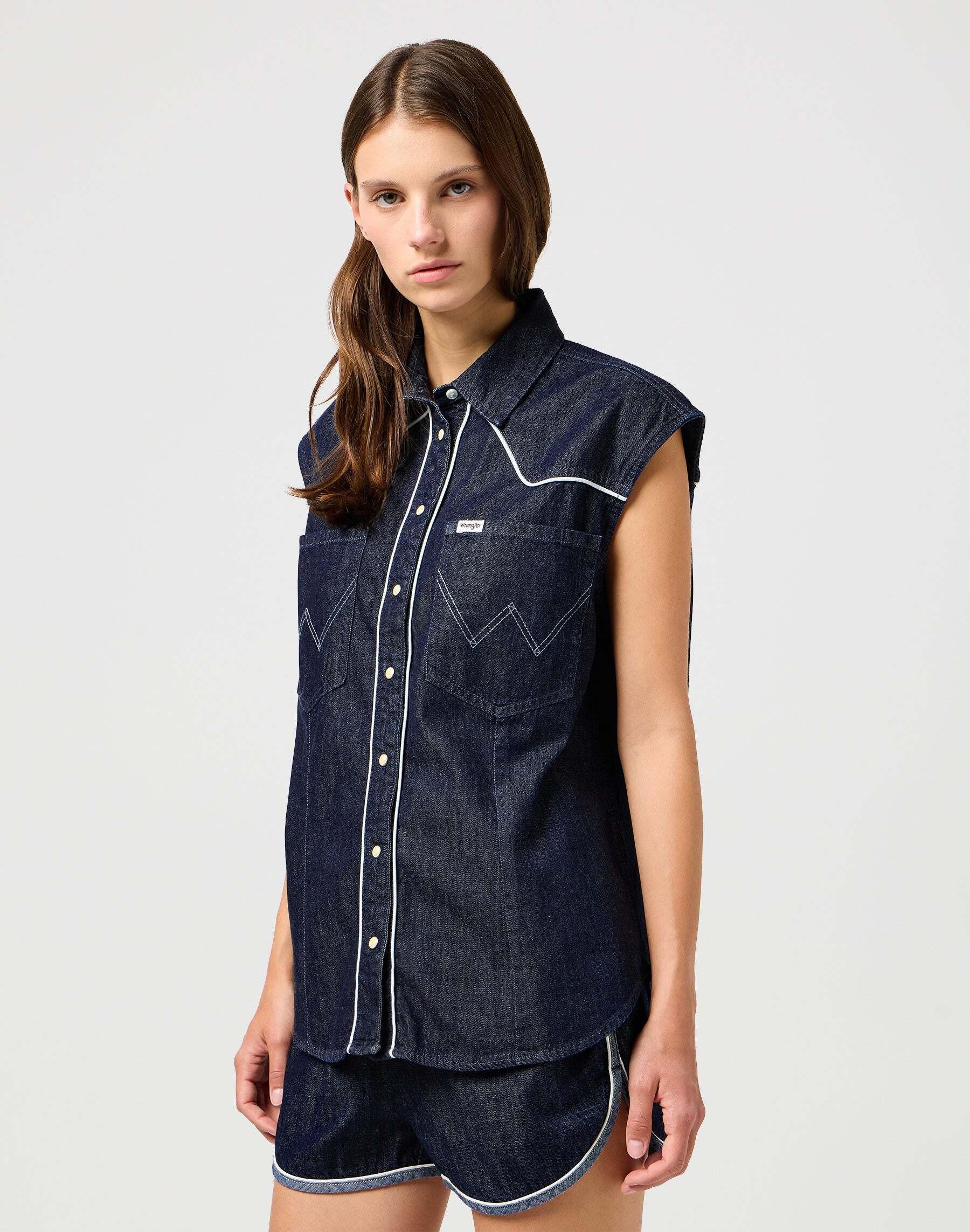 Wrangler Ärmelloses Jeanshemd