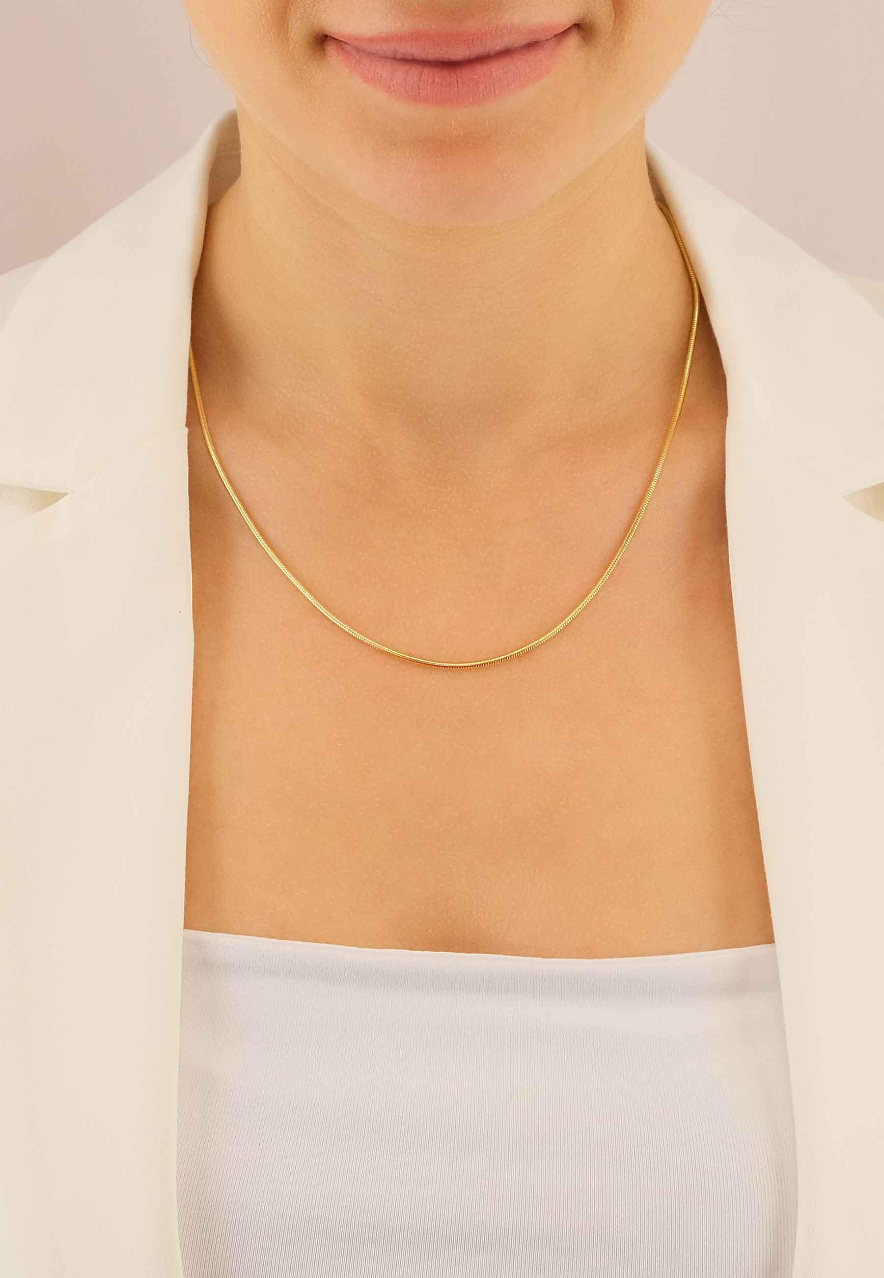 MUAU Schmuck Collier Schlange Gelbgold 750, 1.6mm, 42cm
