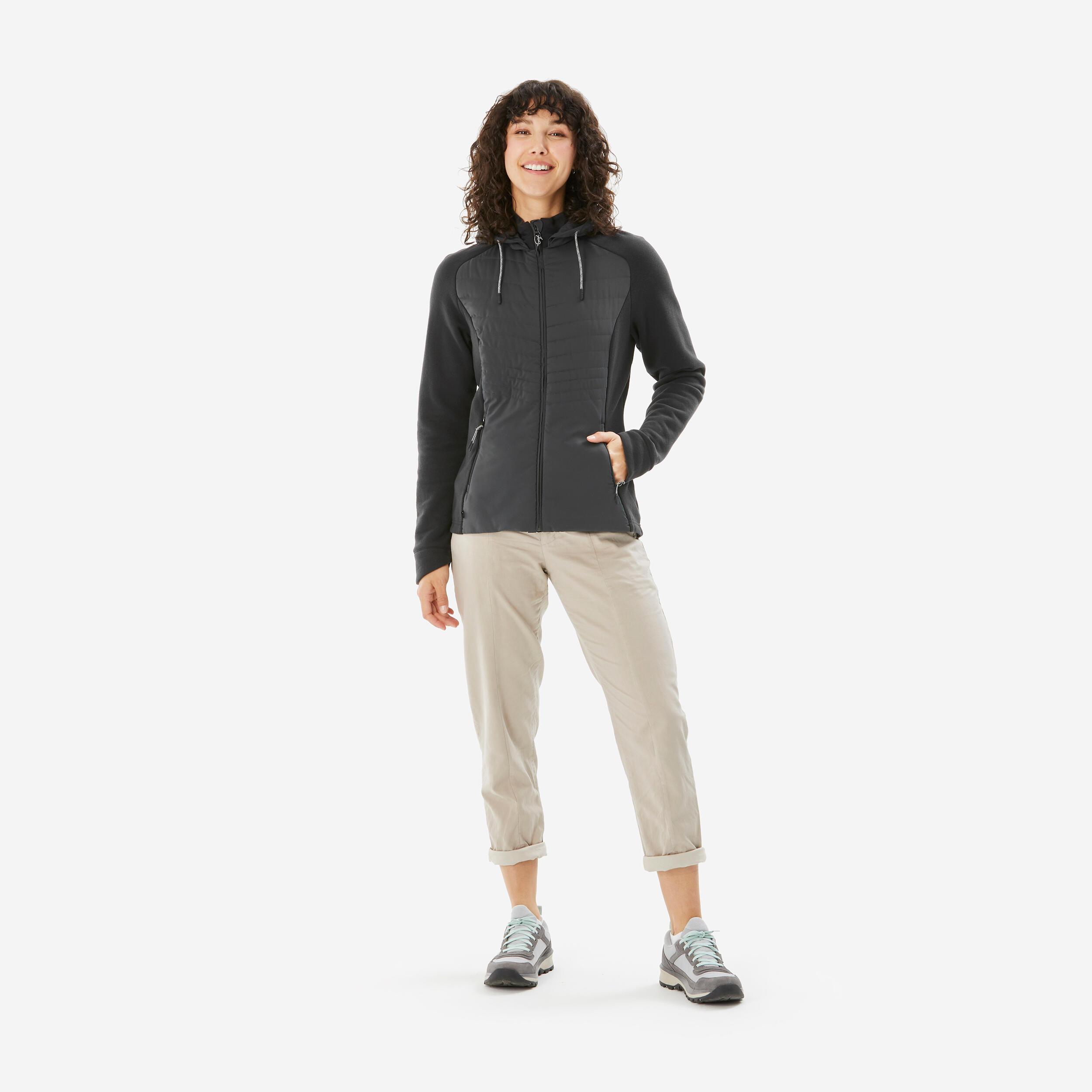 QUECHUA Sweatjacke Hybridjacke mit Kapuze Naturwandern - NH500