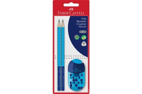 Faber-Castell FABER-CASTELL Bleistift, Spitzer B 183587 Grip 2001 Set, 3 Farben